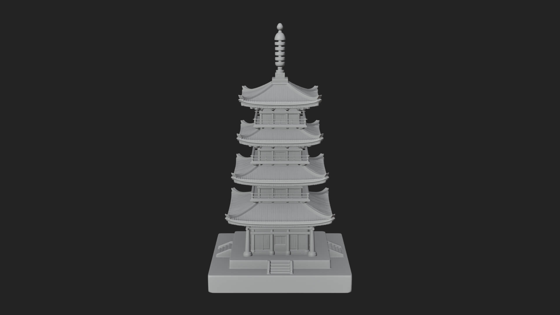 Tiered Pagoda Hall Temple Design 19 3D Print Model 3D Model