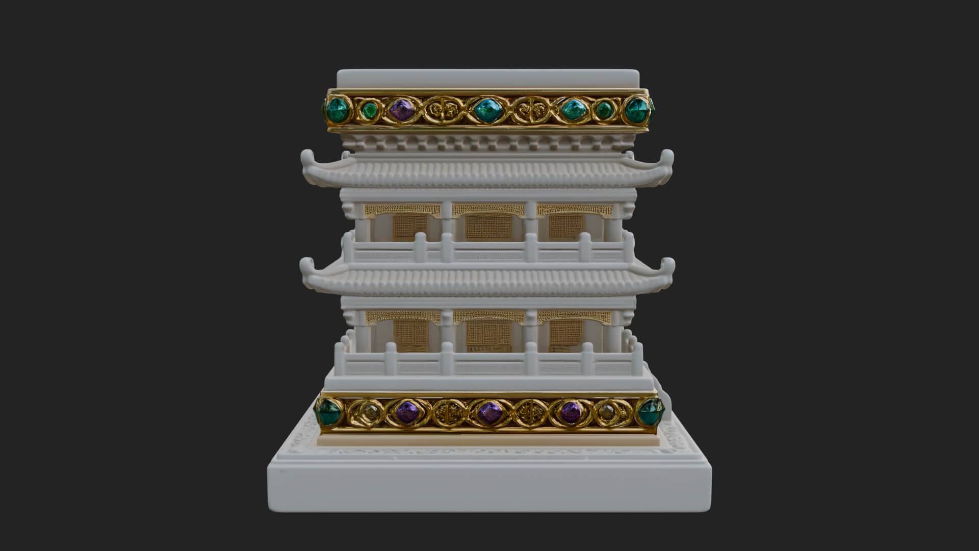Tiered Pagoda Hall Temple Design 2 3D Print Model 3D Model