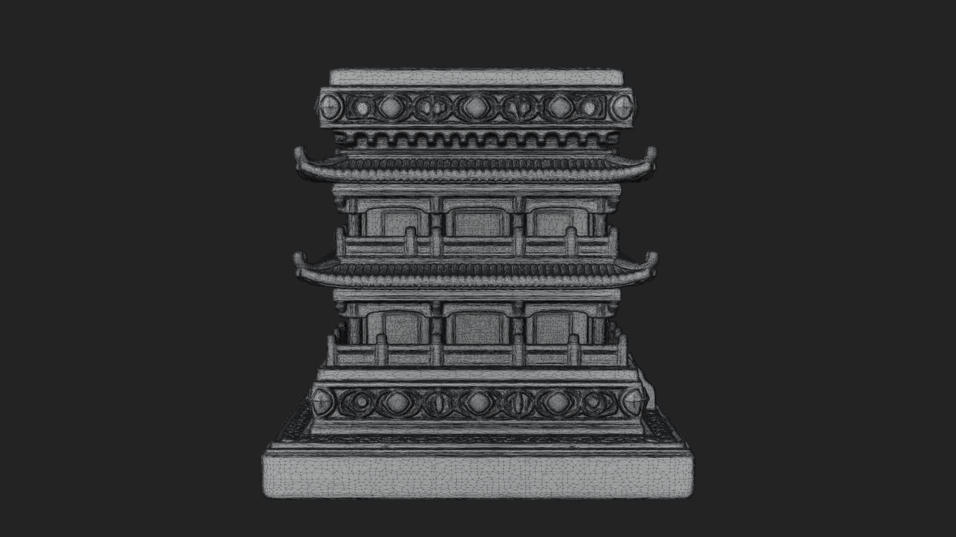 Tiered Pagoda Hall Temple Design 2 3D Print Model 3D Model