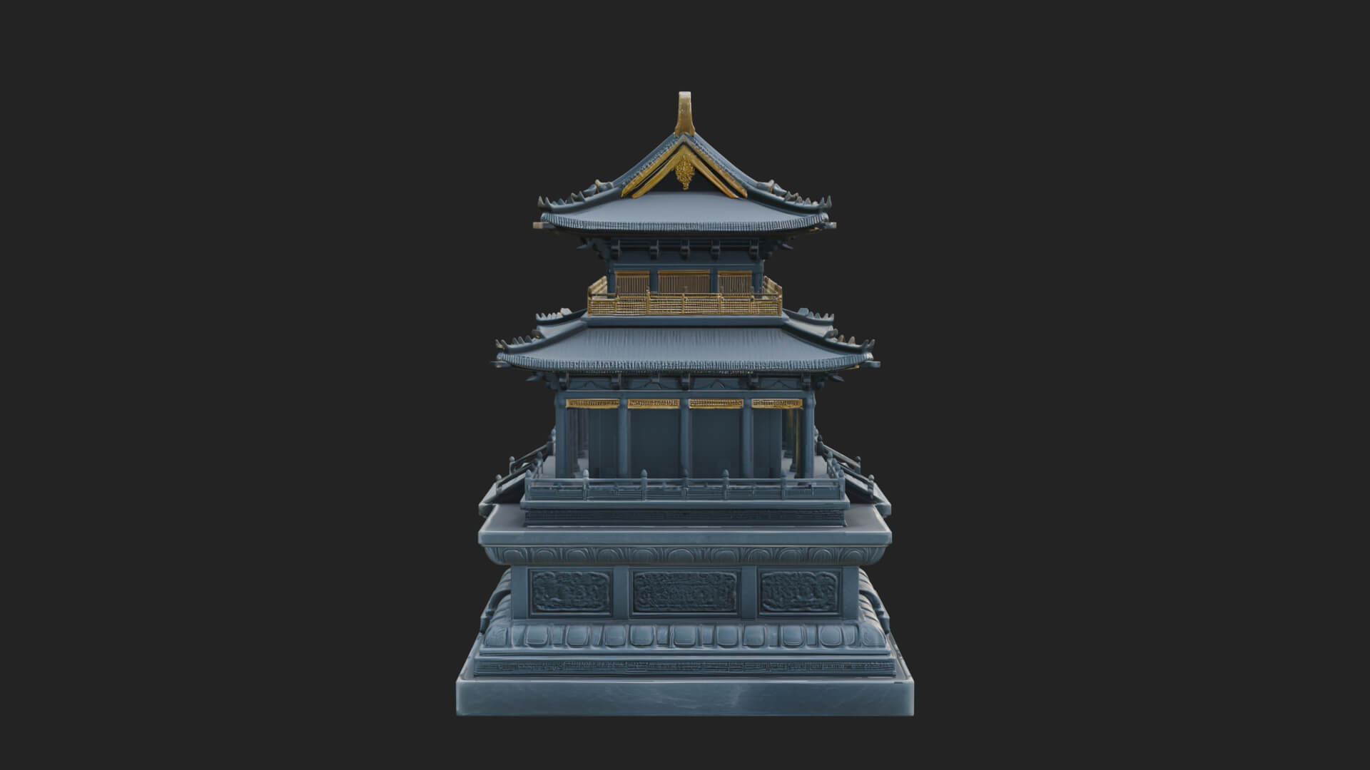 Tiered Pagoda Hall Temple Design 20 3D Print Model 3D Model