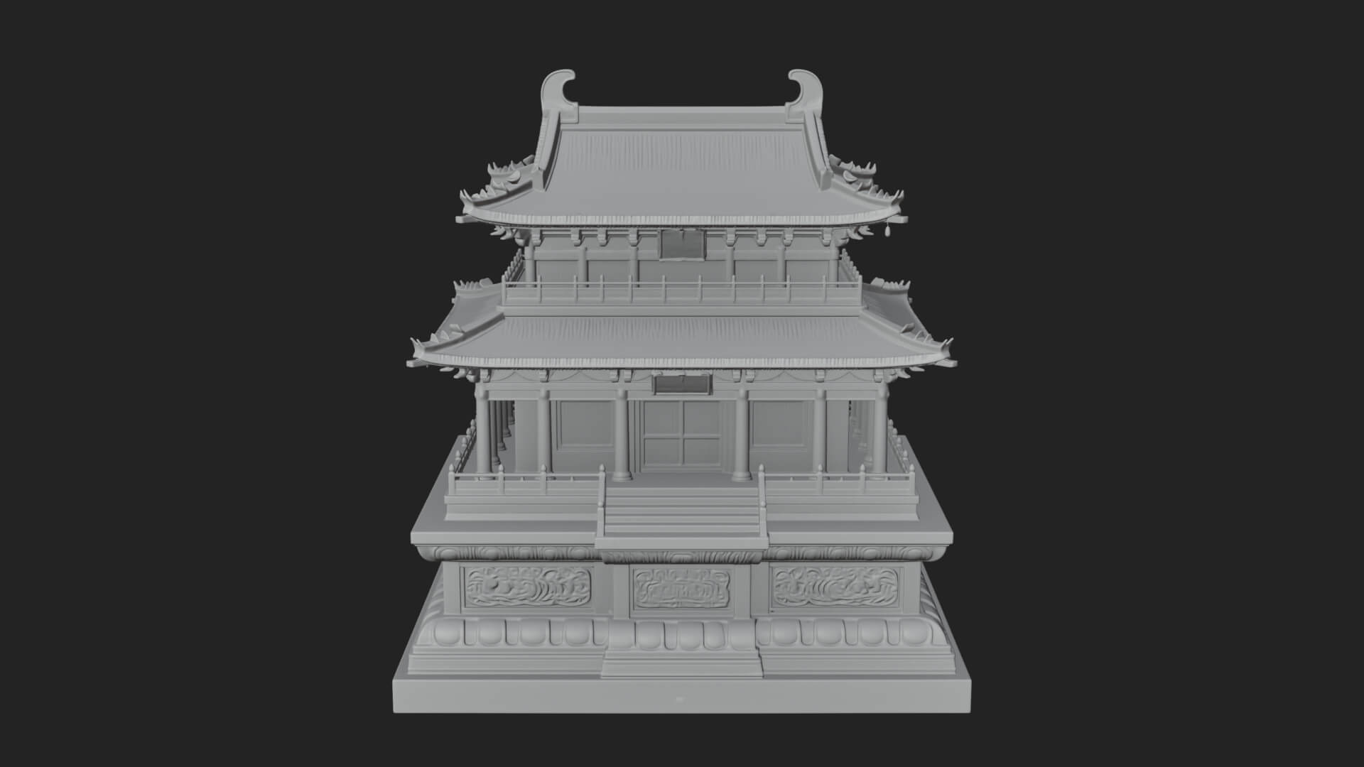 Tiered Pagoda Hall Temple Design 20 3D Print Model 3D Model