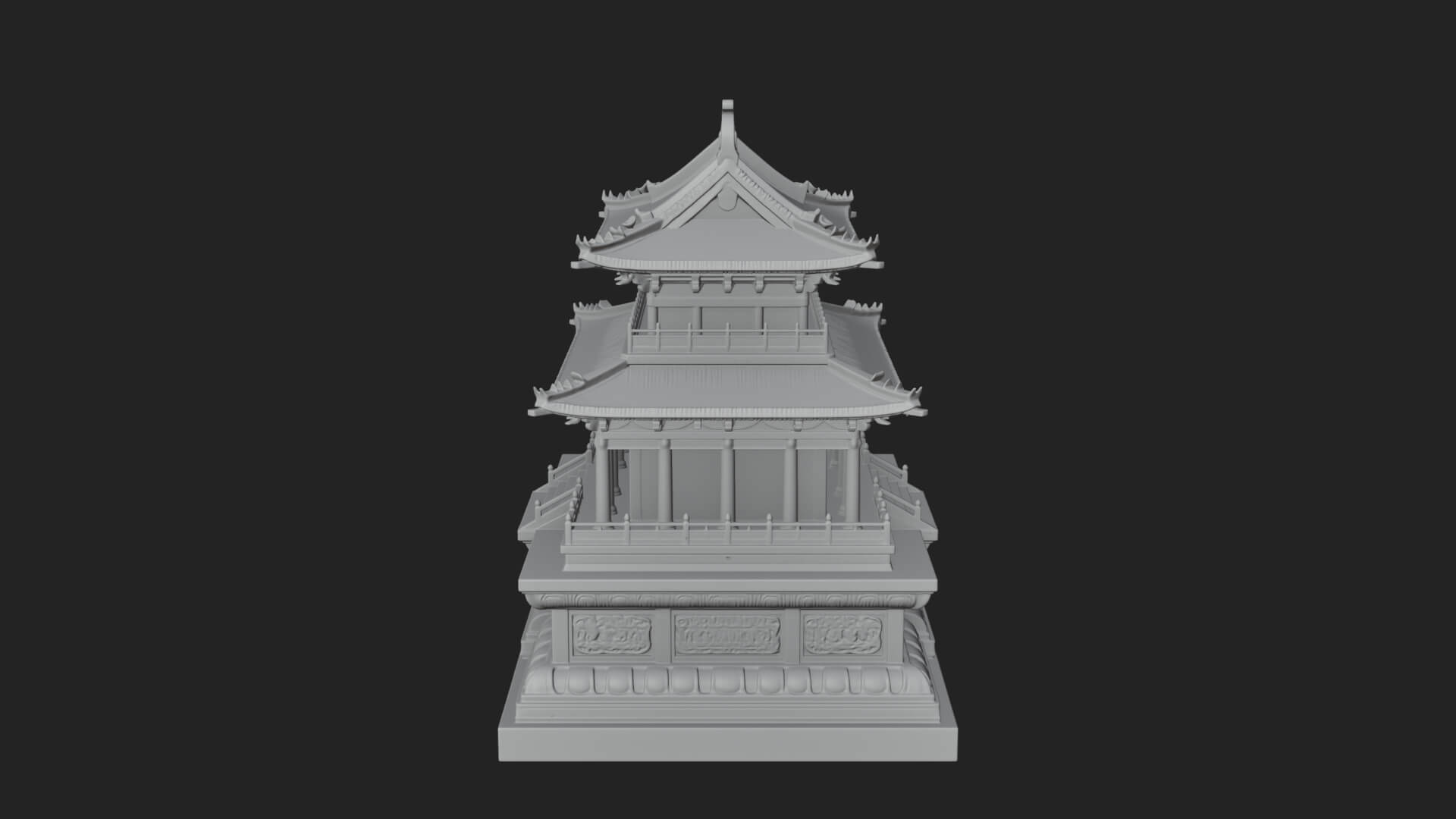 Tiered Pagoda Hall Temple Design 20 3D Print Model 3D Model