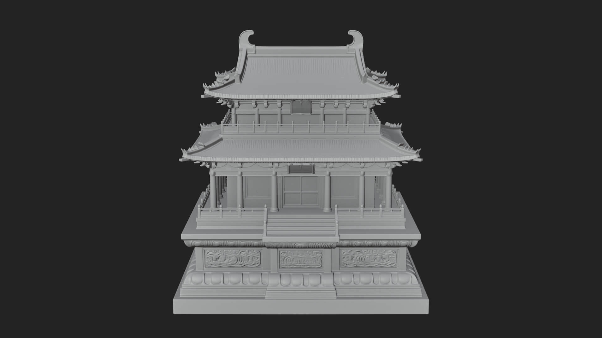 Tiered Pagoda Hall Temple Design 20 3D Print Model 3D Model