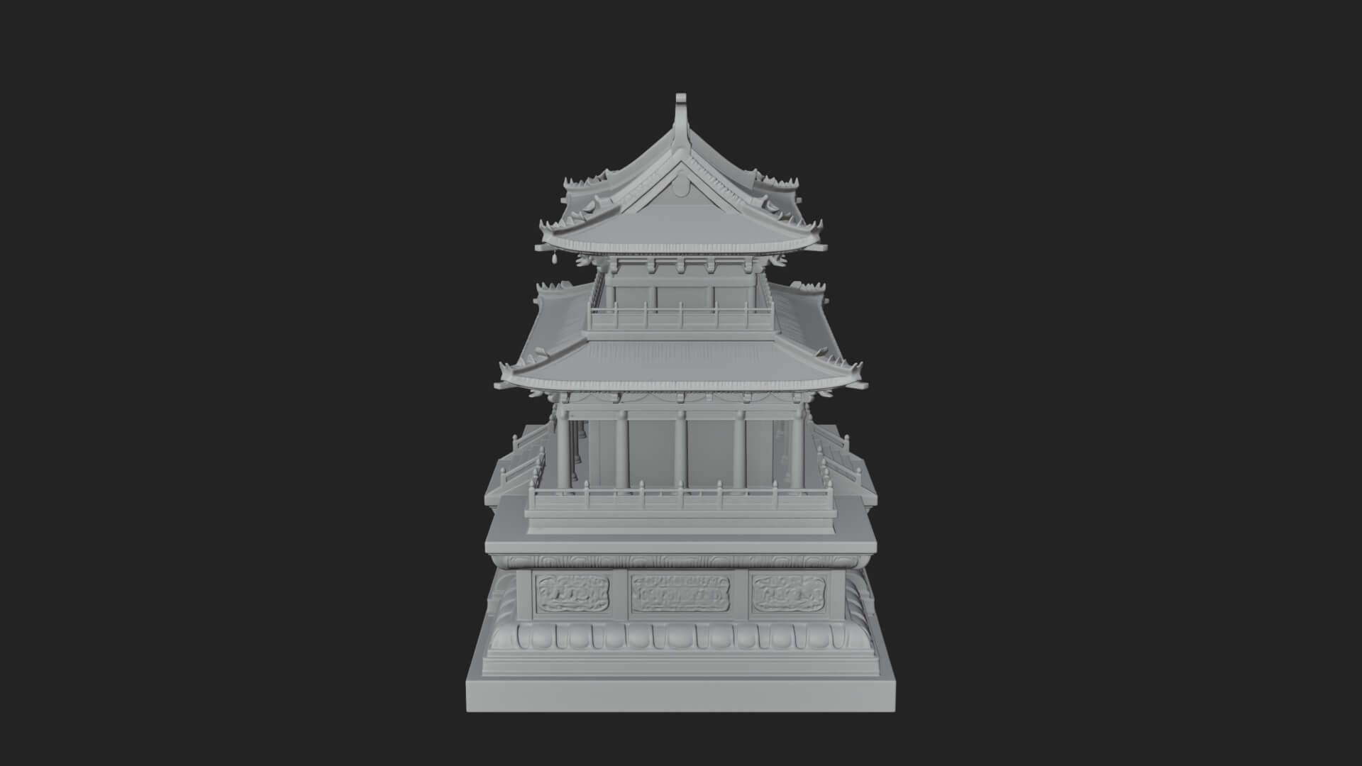 Tiered Pagoda Hall Temple Design 20 3D Print Model 3D Model
