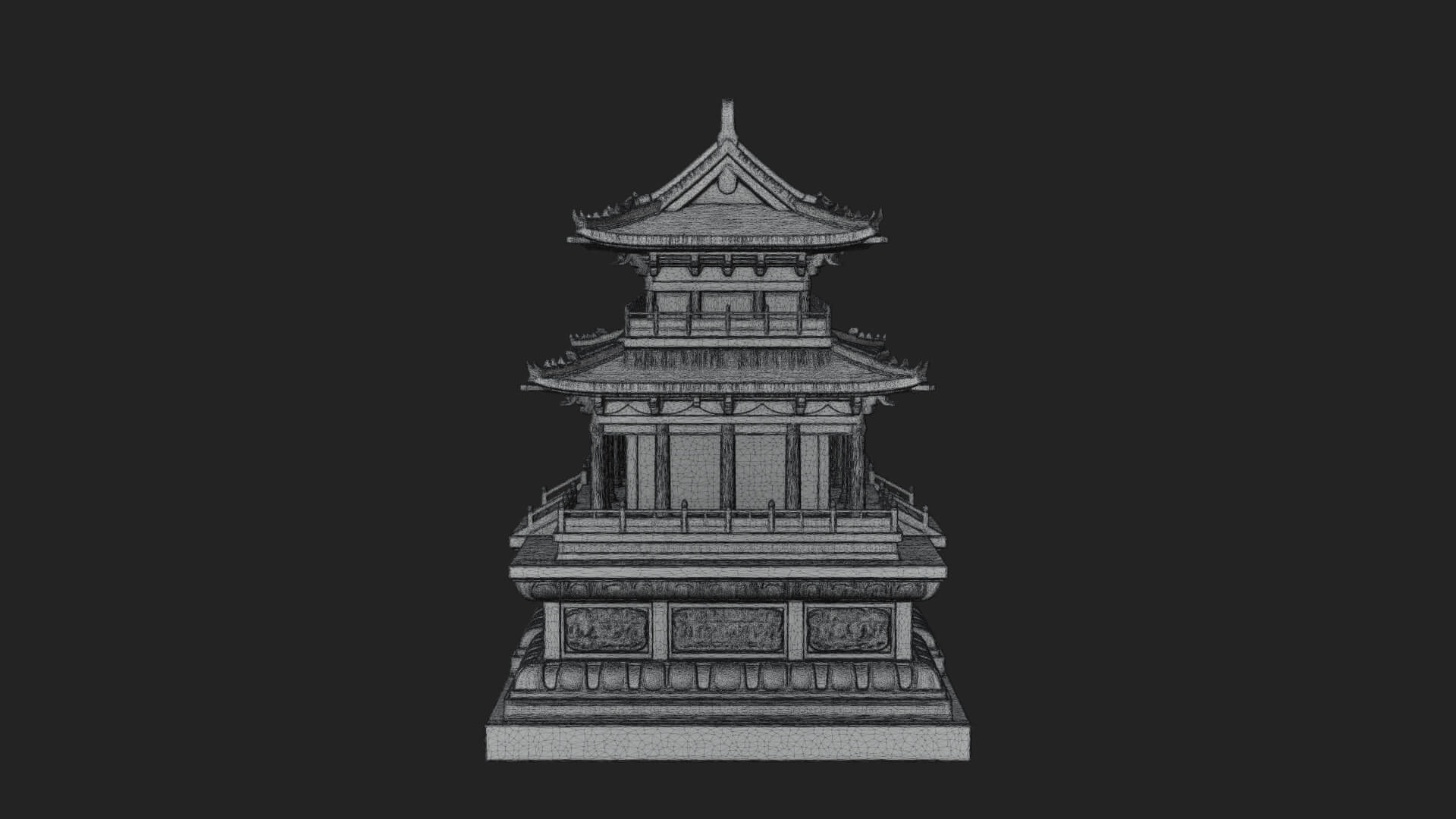 Tiered Pagoda Hall Temple Design 20 3D Print Model 3D Model