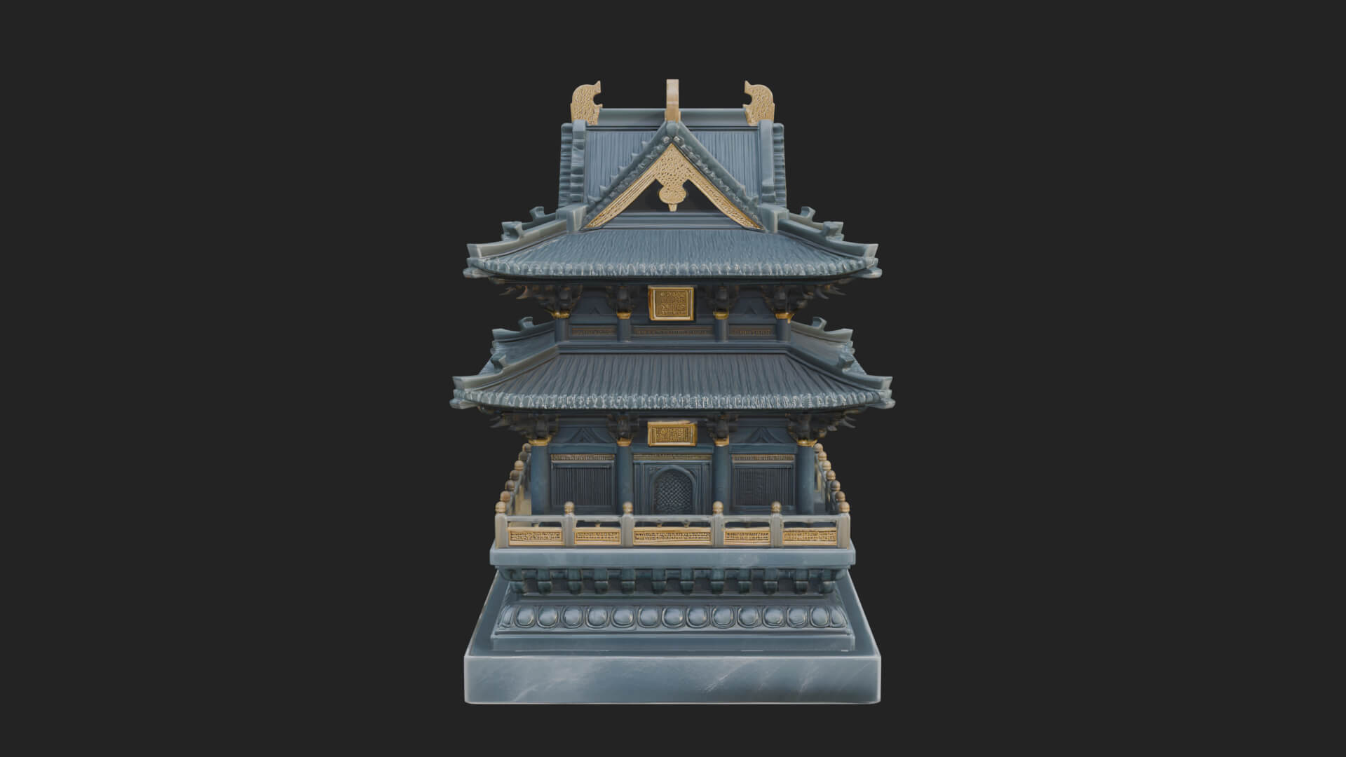 Tiered Pagoda Hall Temple Design 21 3D Print Model 3D Model