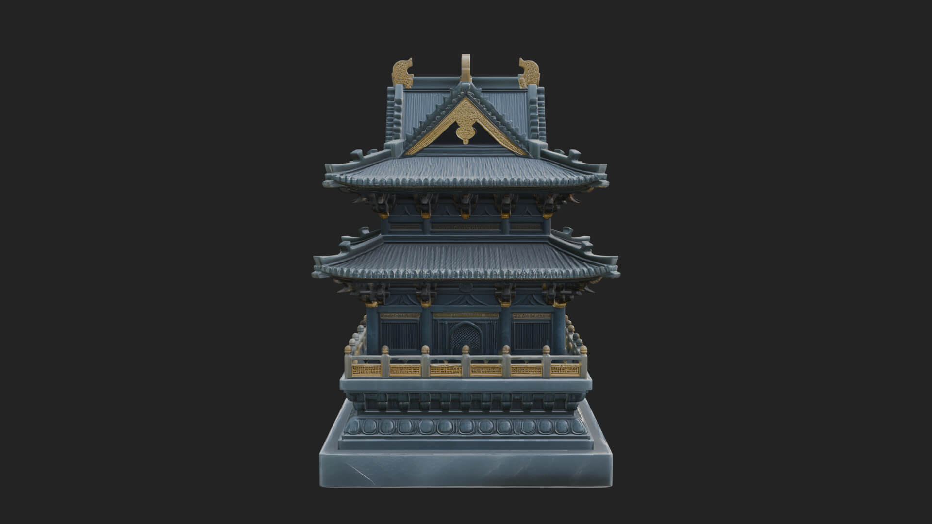 Tiered Pagoda Hall Temple Design 21 3D Print Model 3D Model