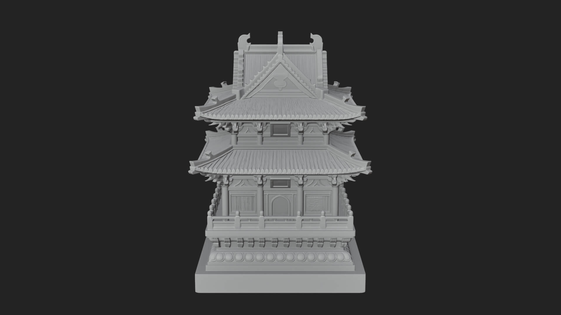 Tiered Pagoda Hall Temple Design 21 3D Print Model 3D Model
