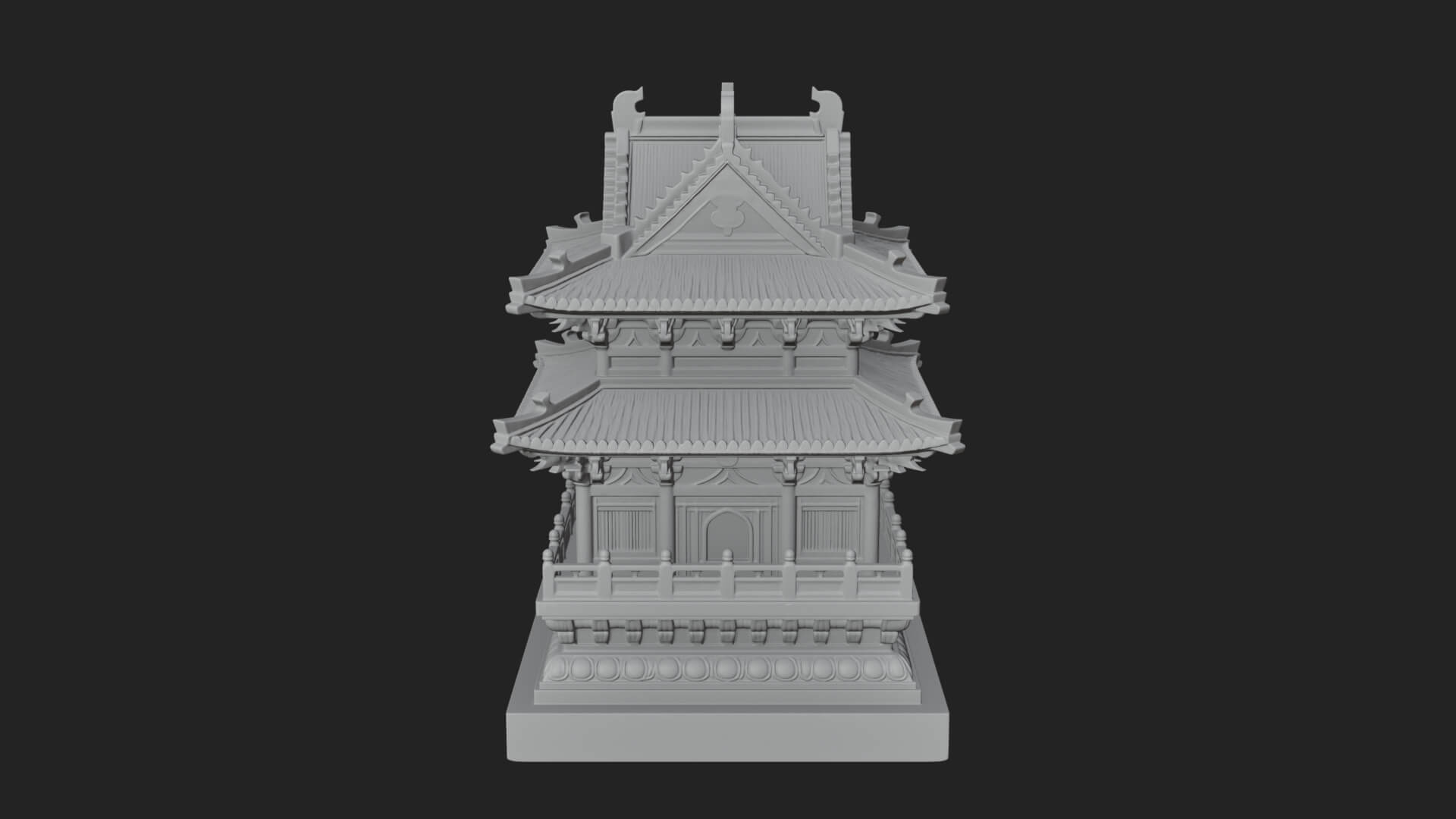 Tiered Pagoda Hall Temple Design 21 3D Print Model 3D Model