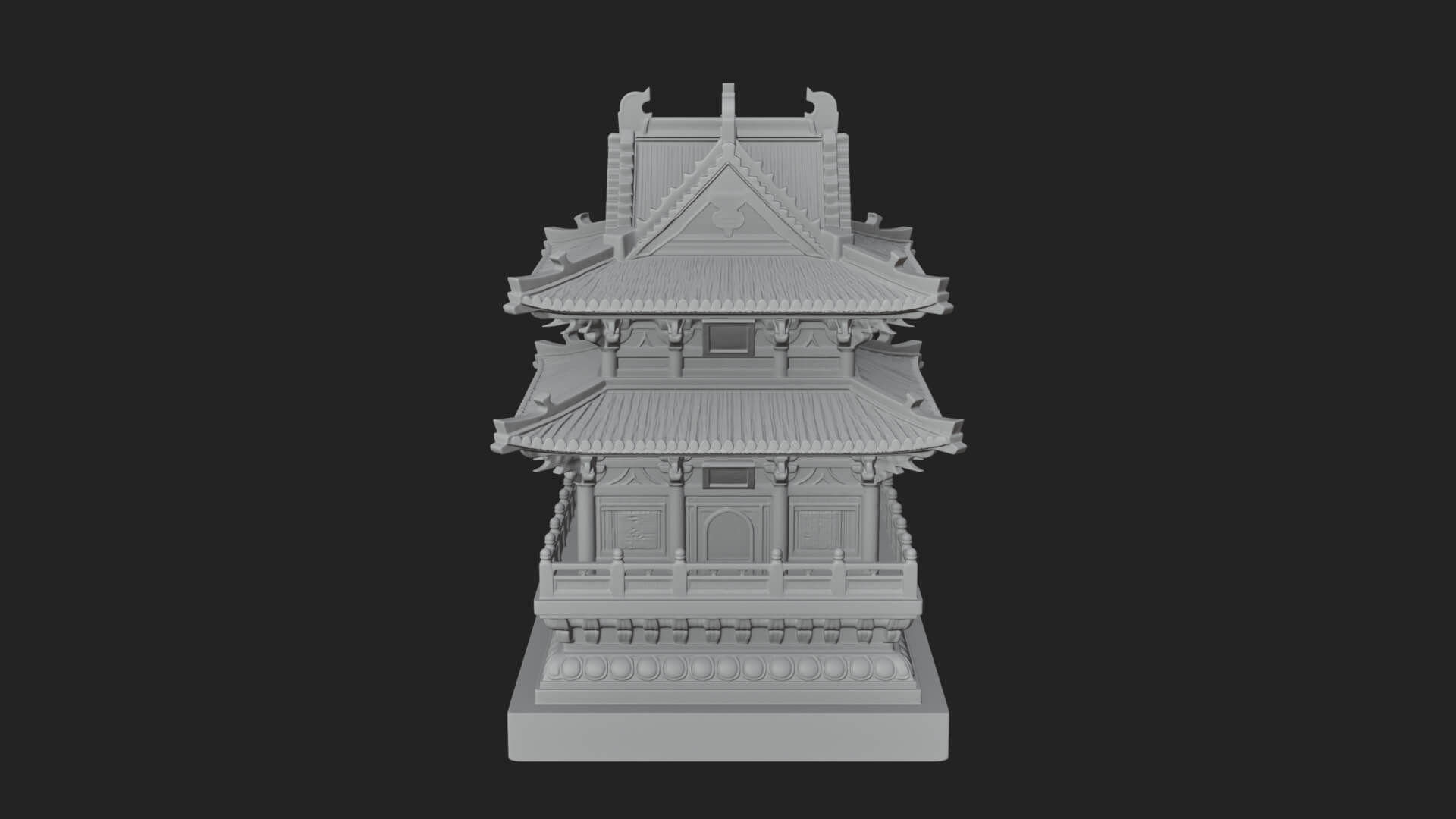 Tiered Pagoda Hall Temple Design 21 3D Print Model 3D Model