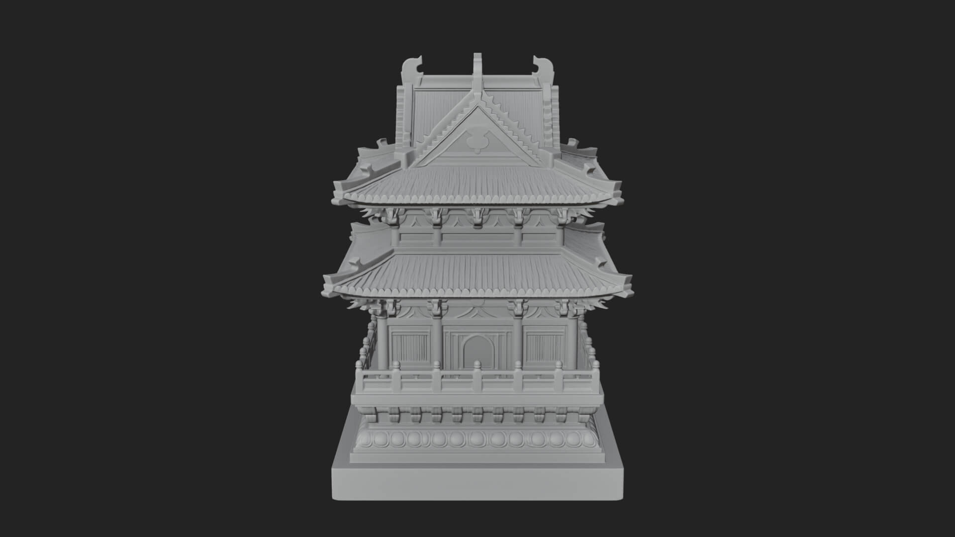 Tiered Pagoda Hall Temple Design 21 3D Print Model 3D Model