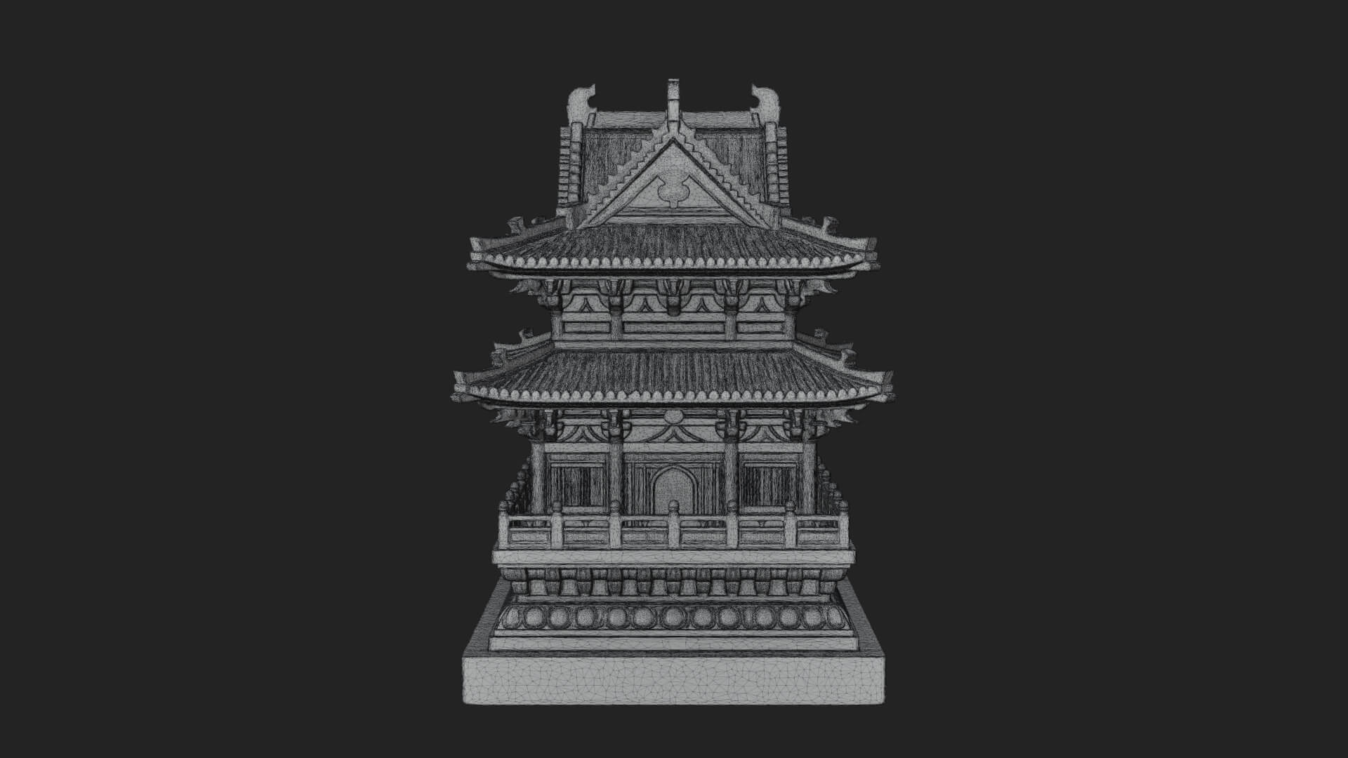 Tiered Pagoda Hall Temple Design 21 3D Print Model 3D Model