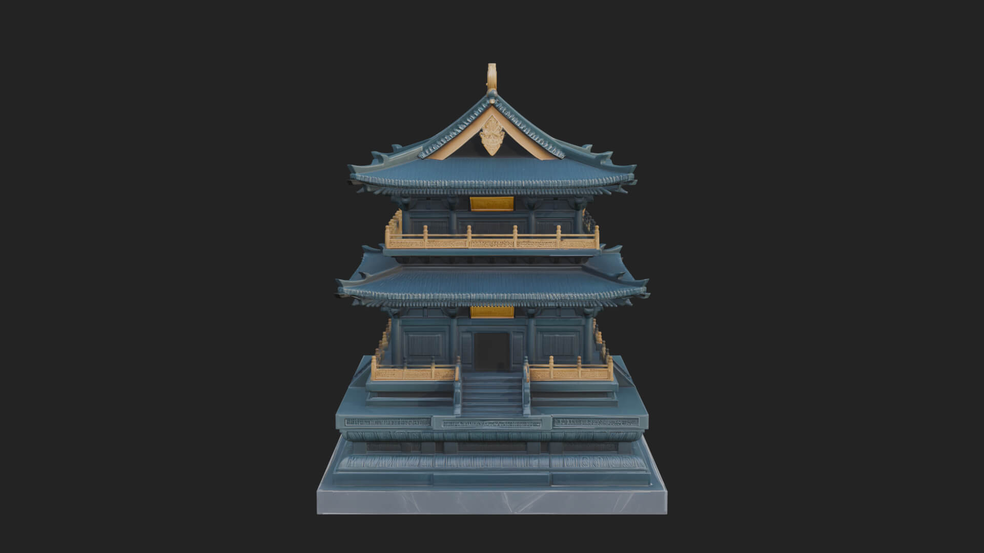 Tiered Pagoda Hall Temple Design 22 3D Print Model 3D Model