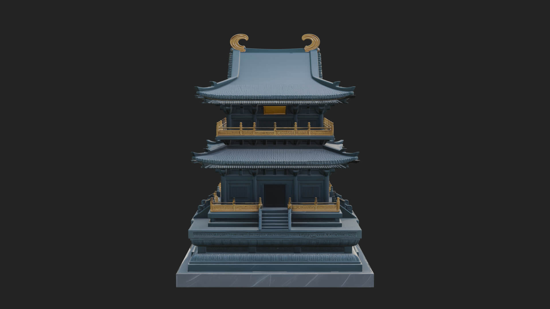 Tiered Pagoda Hall Temple Design 22 3D Print Model 3D Model