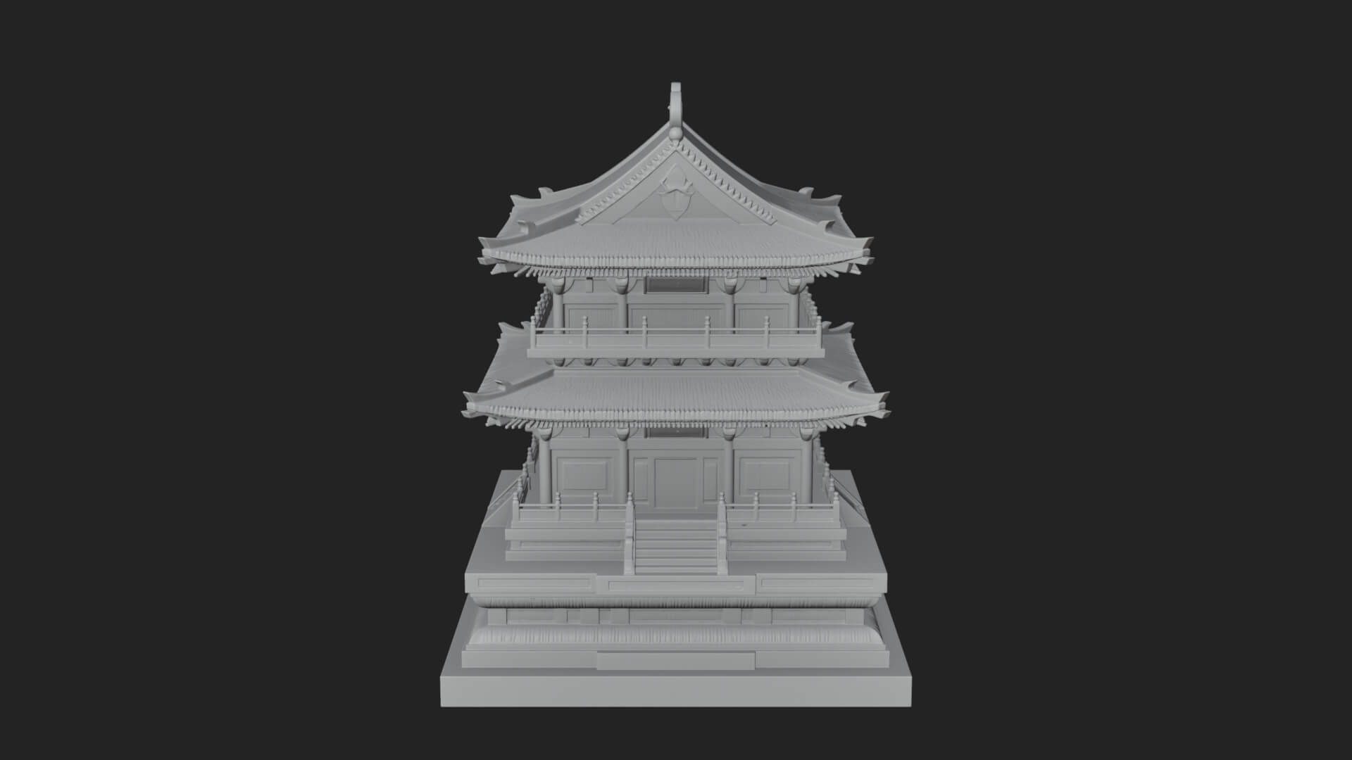 Tiered Pagoda Hall Temple Design 22 3D Print Model 3D Model