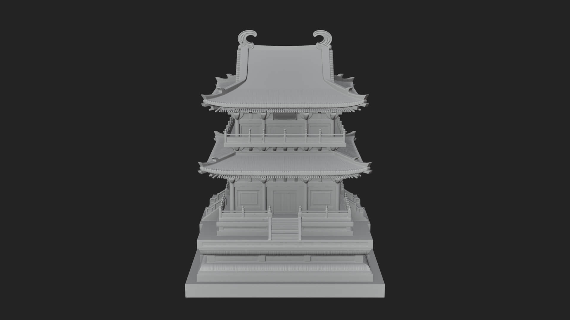 Tiered Pagoda Hall Temple Design 22 3D Print Model 3D Model