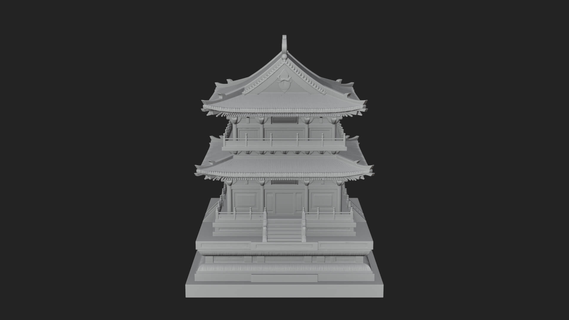 Tiered Pagoda Hall Temple Design 22 3D Print Model 3D Model