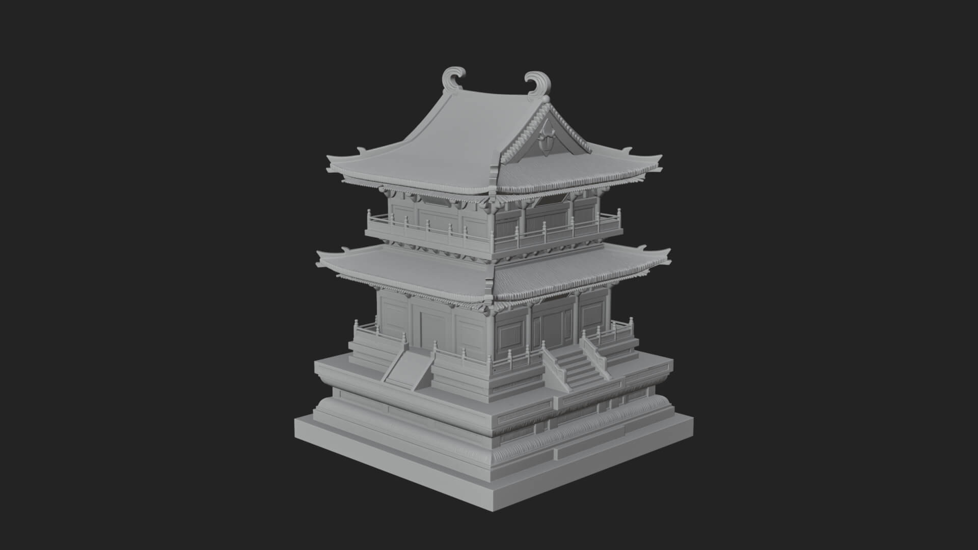 Tiered Pagoda Hall Temple Design 22 3D Print Model 3D Model