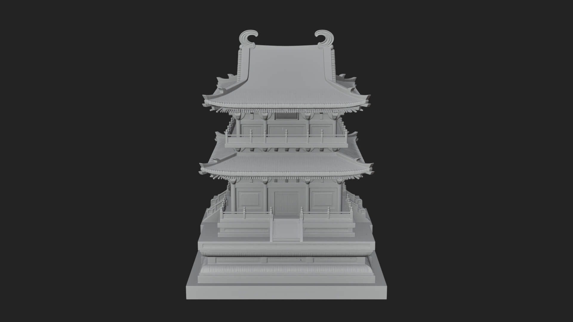 Tiered Pagoda Hall Temple Design 22 3D Print Model 3D Model