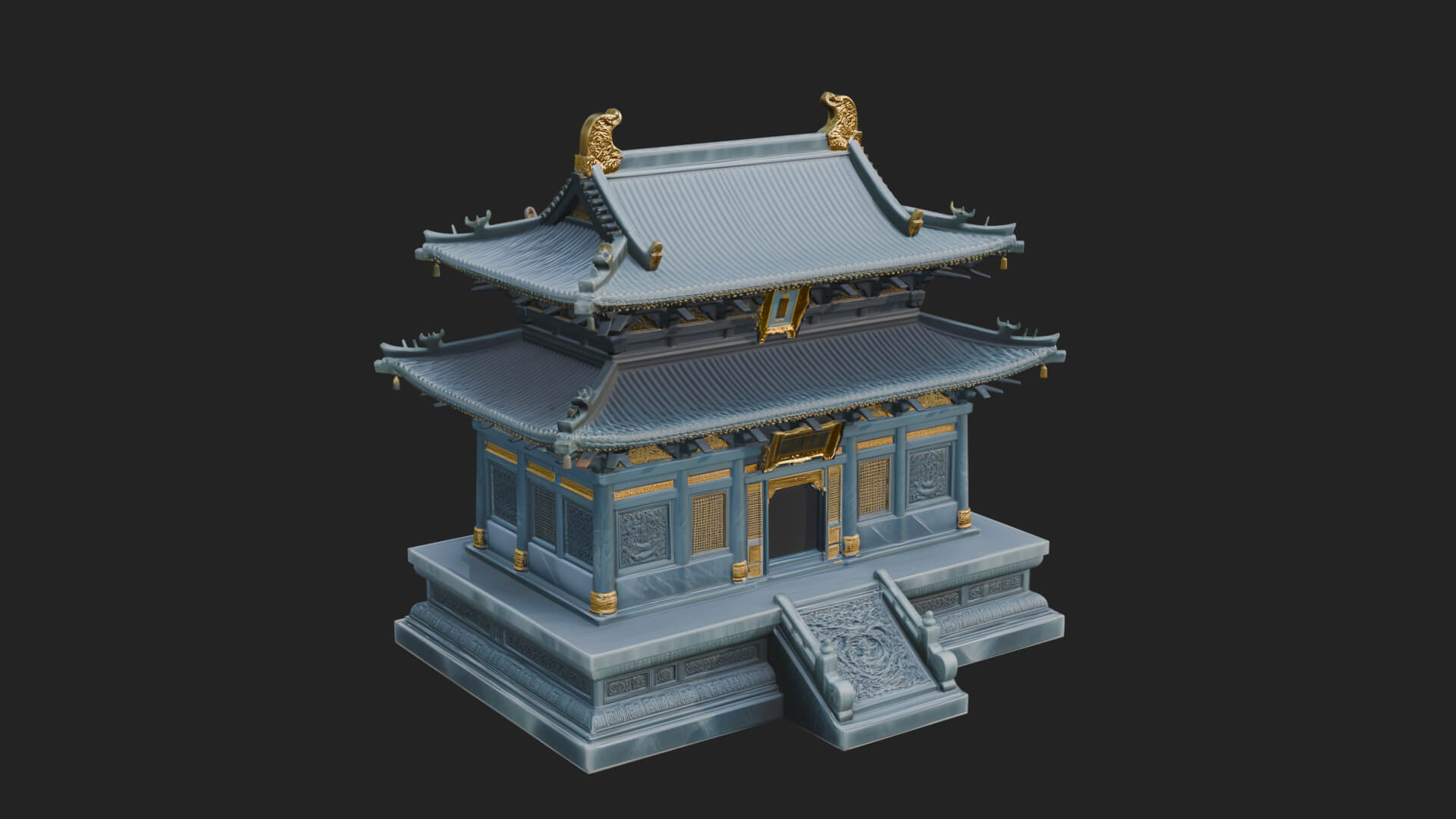 Tiered Pagoda Hall Temple Design 23 3D Print Model 3D Model