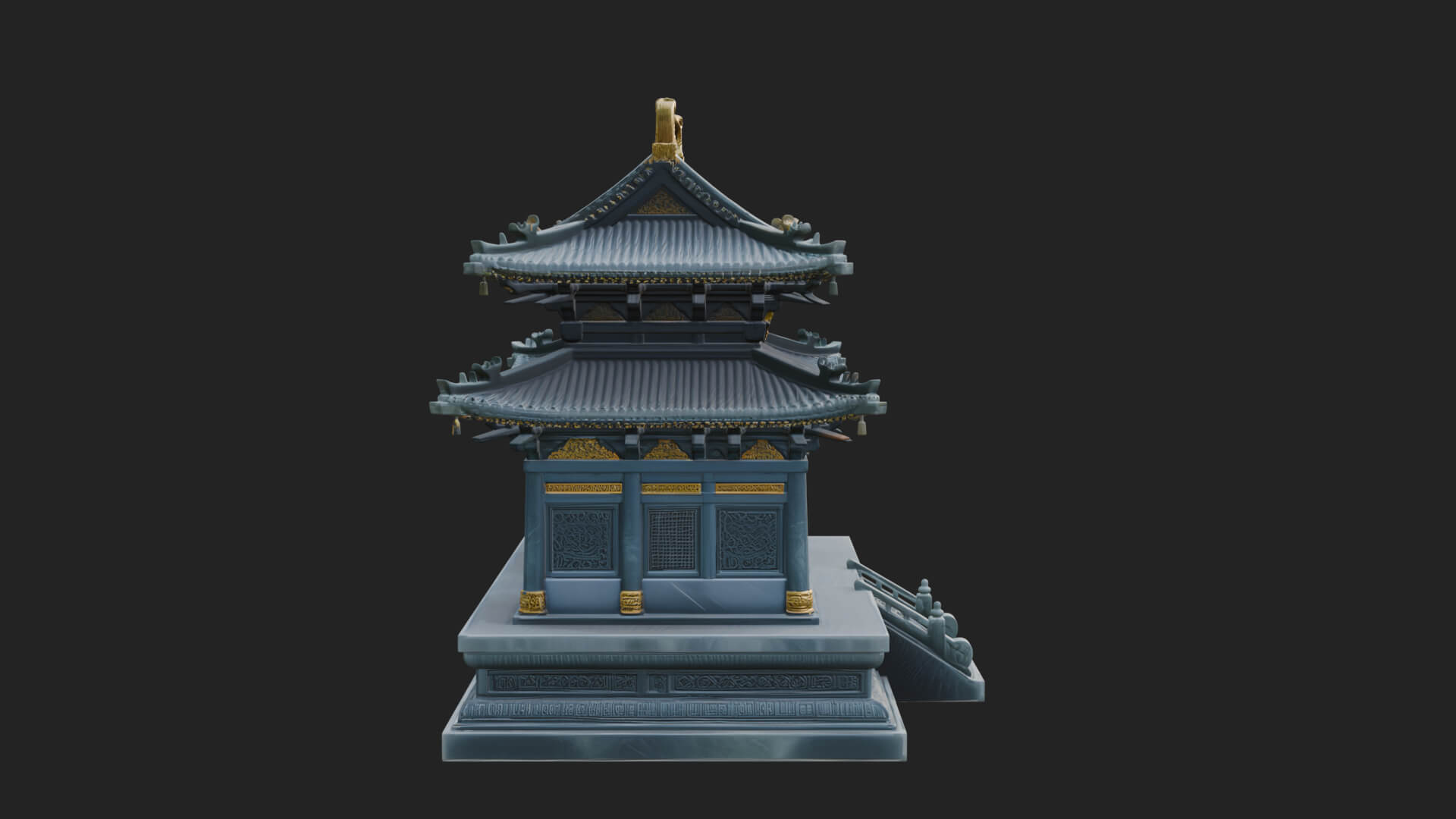 Tiered Pagoda Hall Temple Design 23 3D Print Model 3D Model