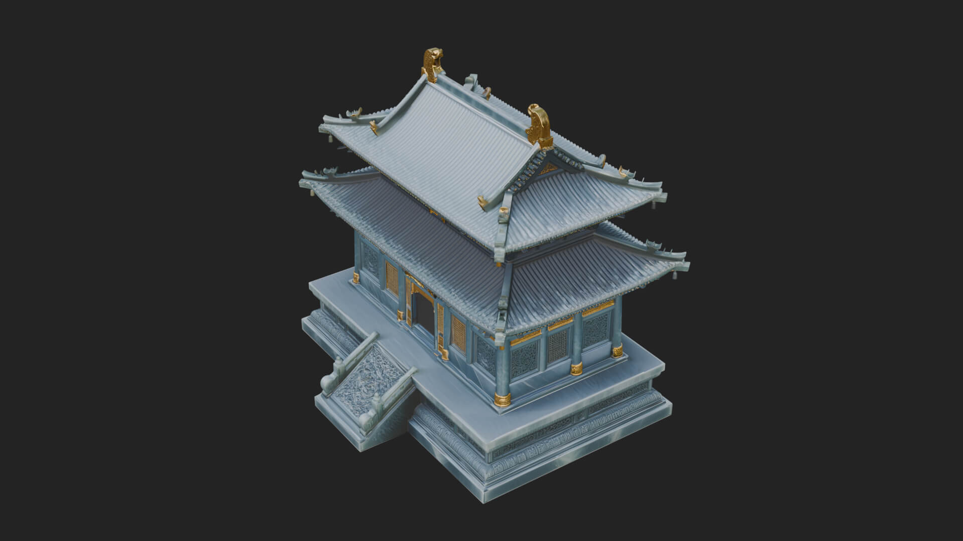 Tiered Pagoda Hall Temple Design 23 3D Print Model 3D Model