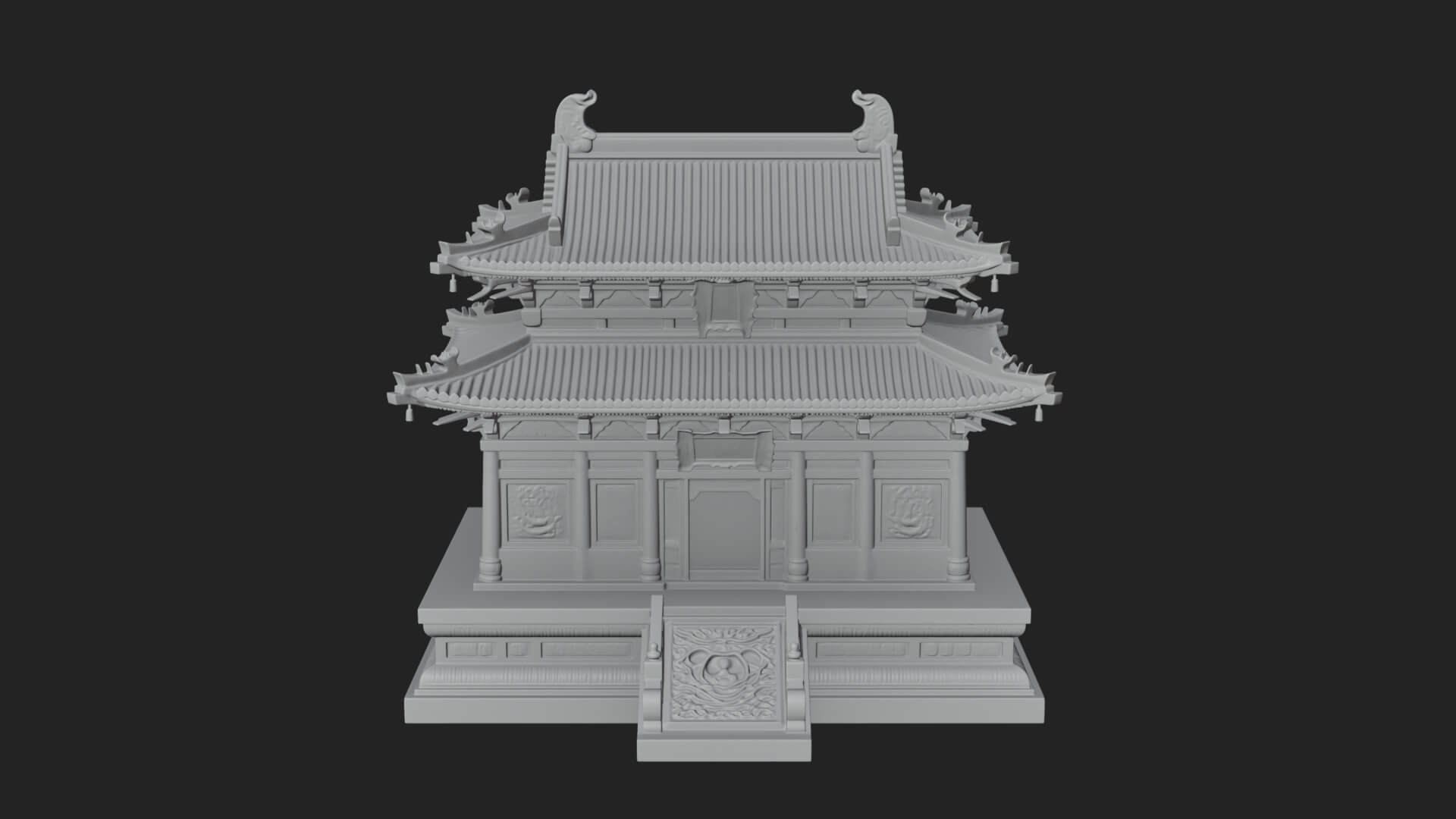 Tiered Pagoda Hall Temple Design 23 3D Print Model 3D Model