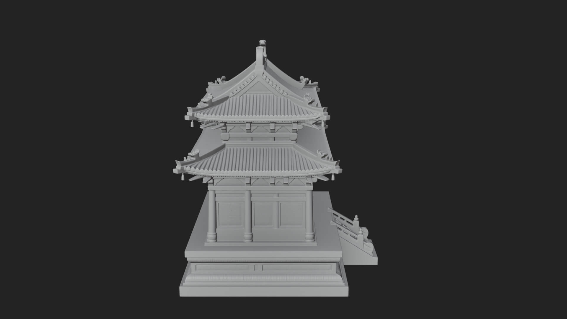 Tiered Pagoda Hall Temple Design 23 3D Print Model 3D Model