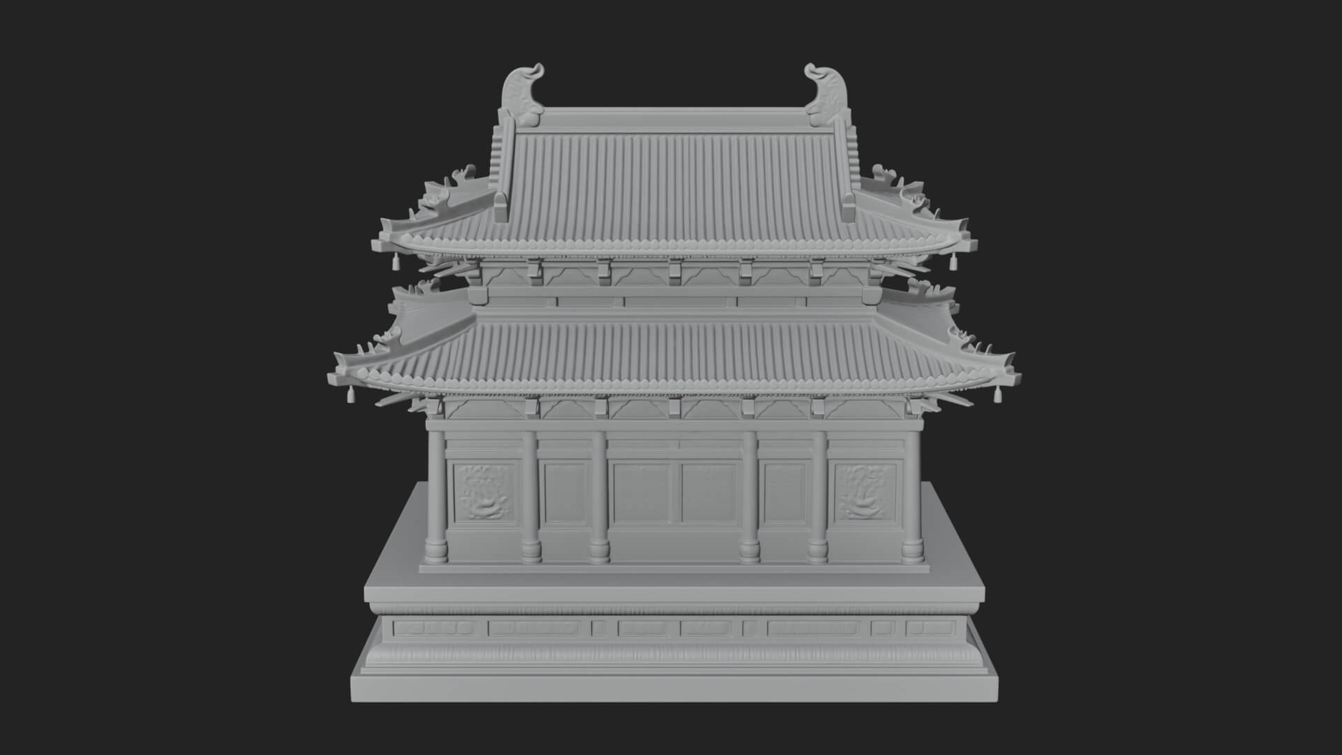 Tiered Pagoda Hall Temple Design 23 3D Print Model 3D Model
