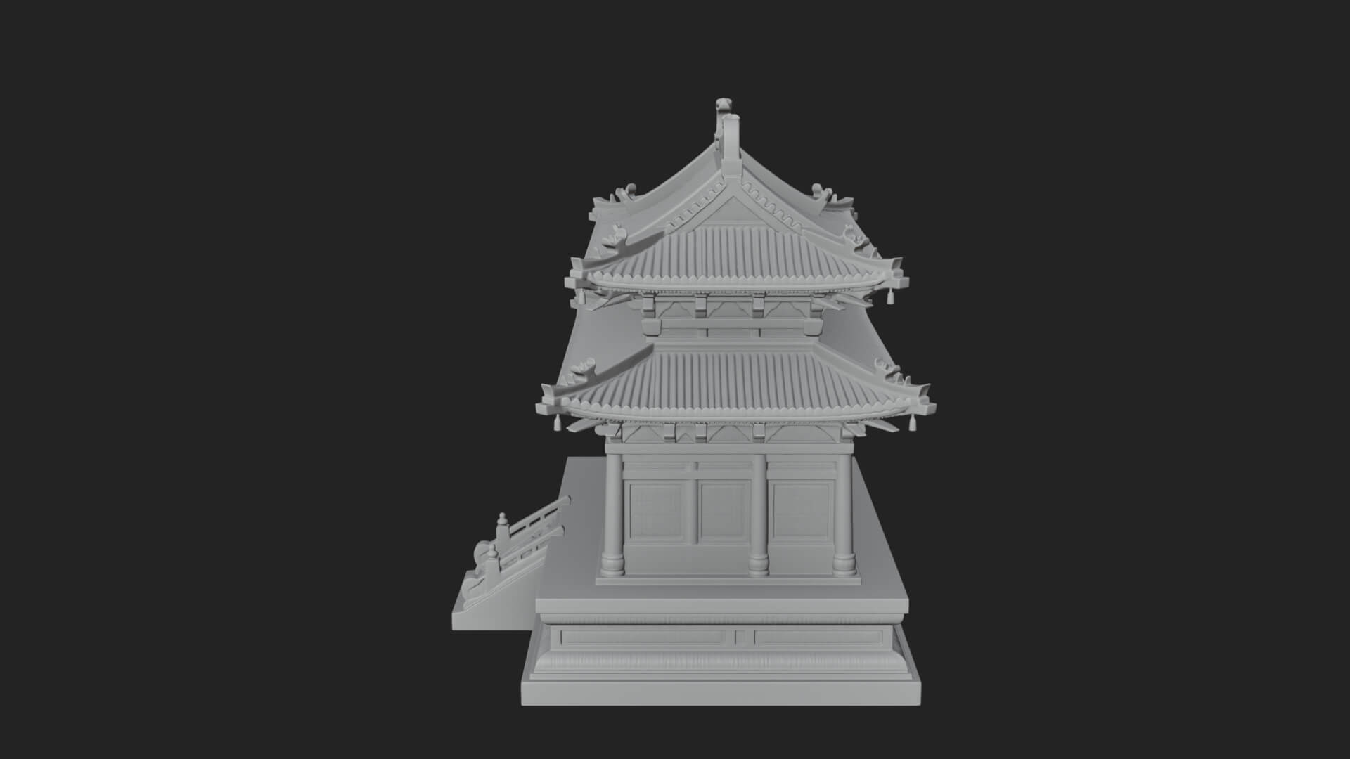 Tiered Pagoda Hall Temple Design 23 3D Print Model 3D Model