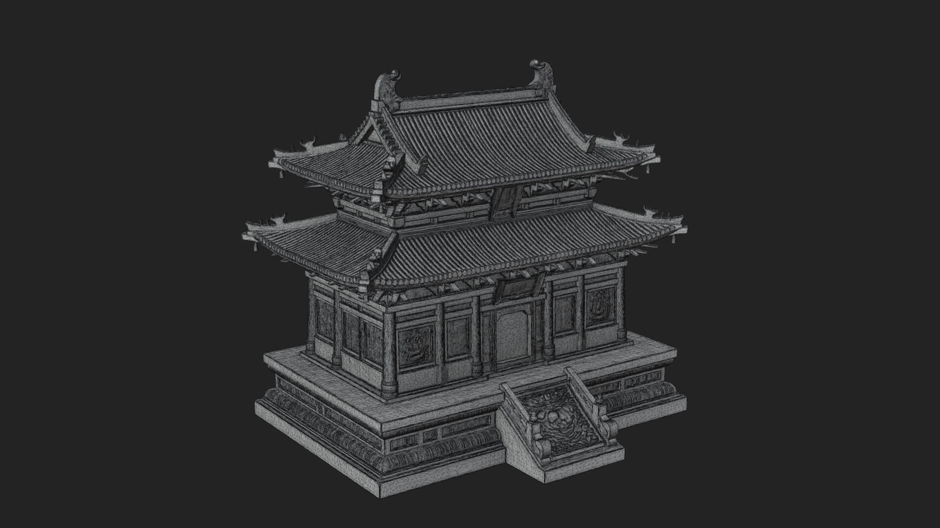 Tiered Pagoda Hall Temple Design 23 3D Print Model 3D Model