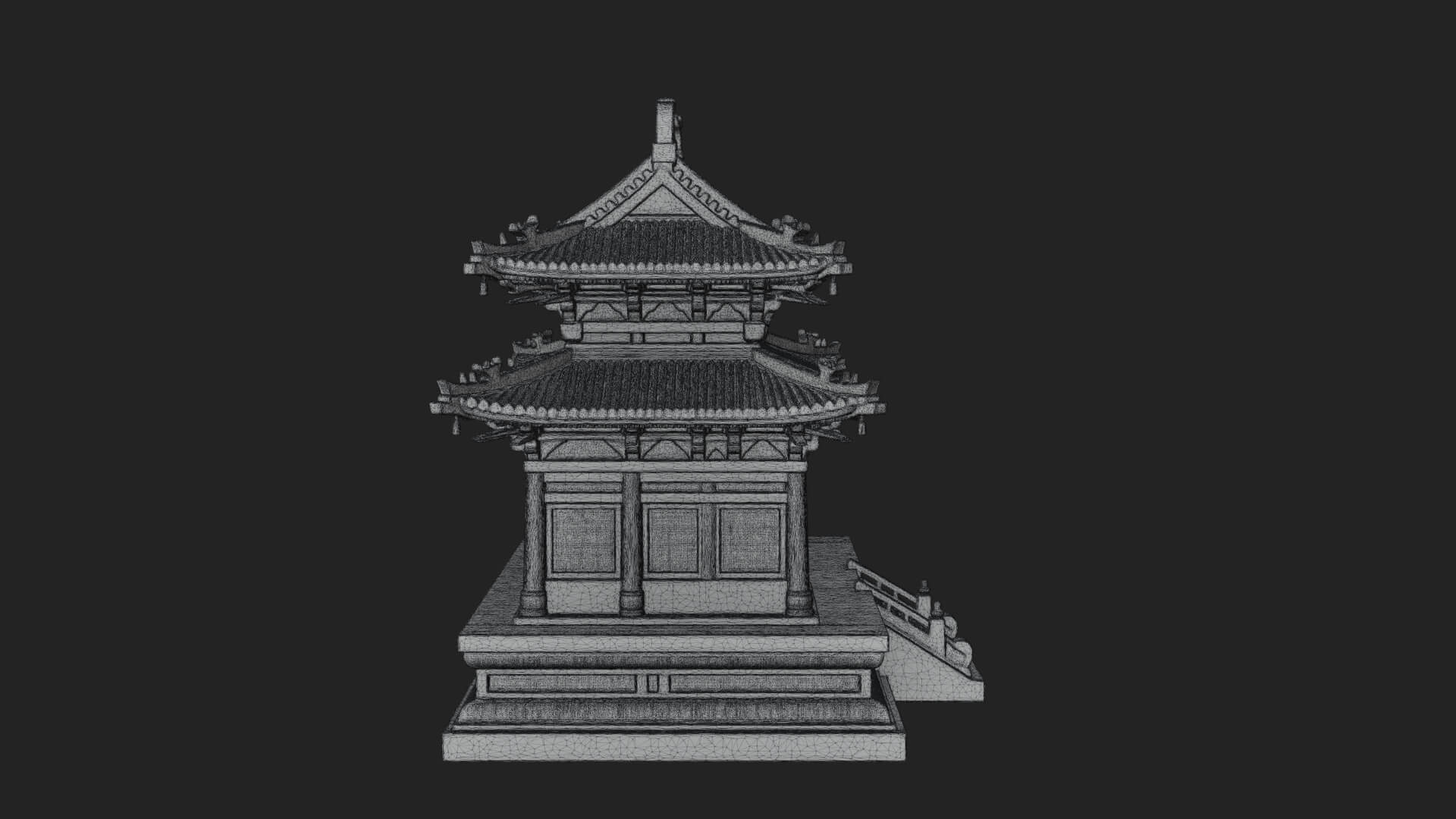 Tiered Pagoda Hall Temple Design 23 3D Print Model 3D Model