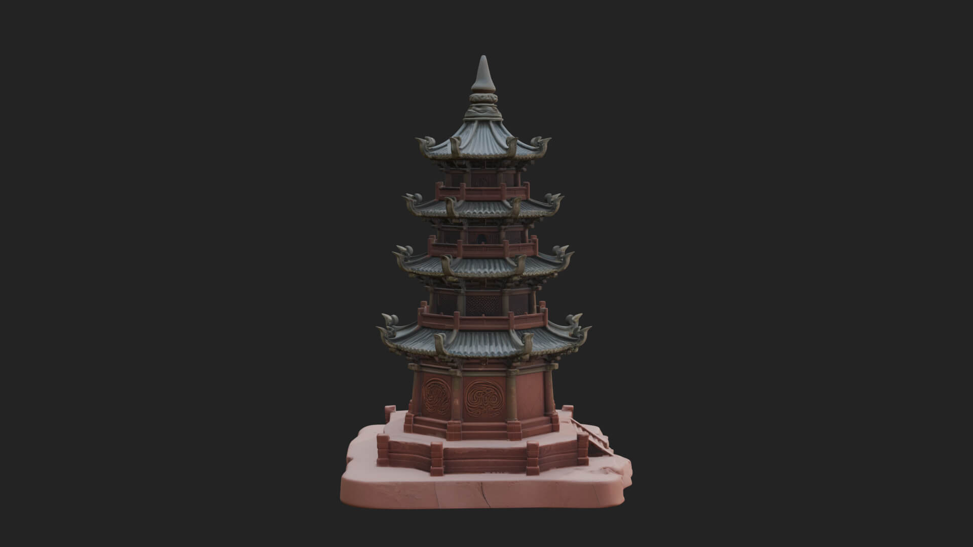 Tiered Pagoda Hall Temple Design 26 3D Print Model 3D Model