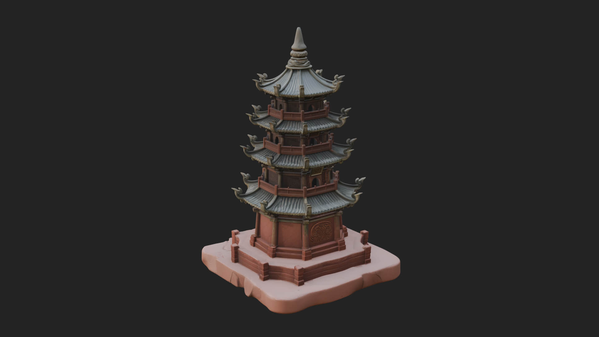 Tiered Pagoda Hall Temple Design 26 3D Print Model 3D Model