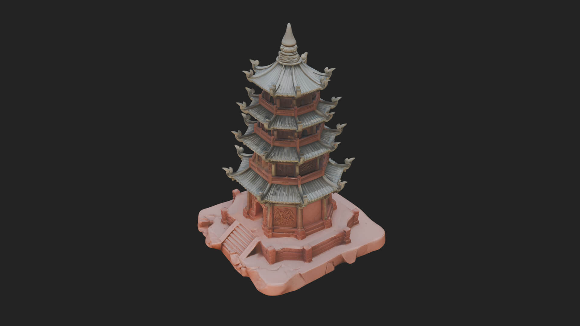 Tiered Pagoda Hall Temple Design 26 3D Print Model 3D Model