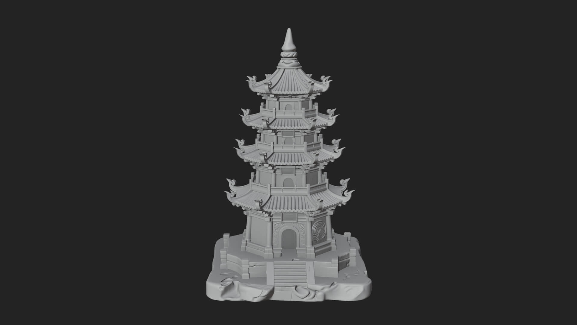 Tiered Pagoda Hall Temple Design 26 3D Print Model 3D Model