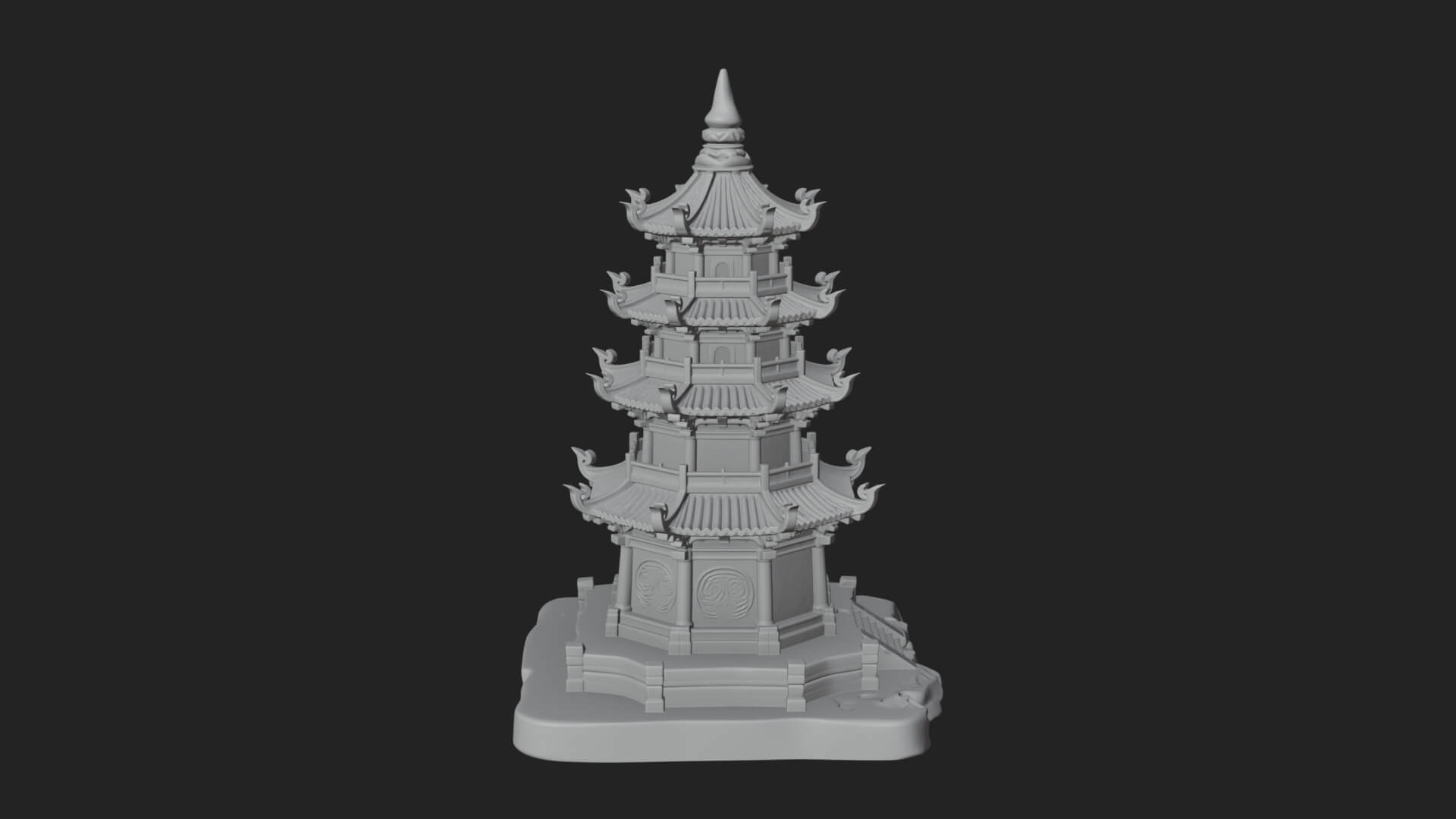 Tiered Pagoda Hall Temple Design 26 3D Print Model 3D Model
