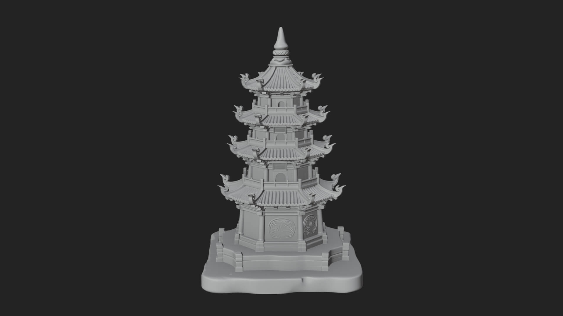 Tiered Pagoda Hall Temple Design 26 3D Print Model 3D Model