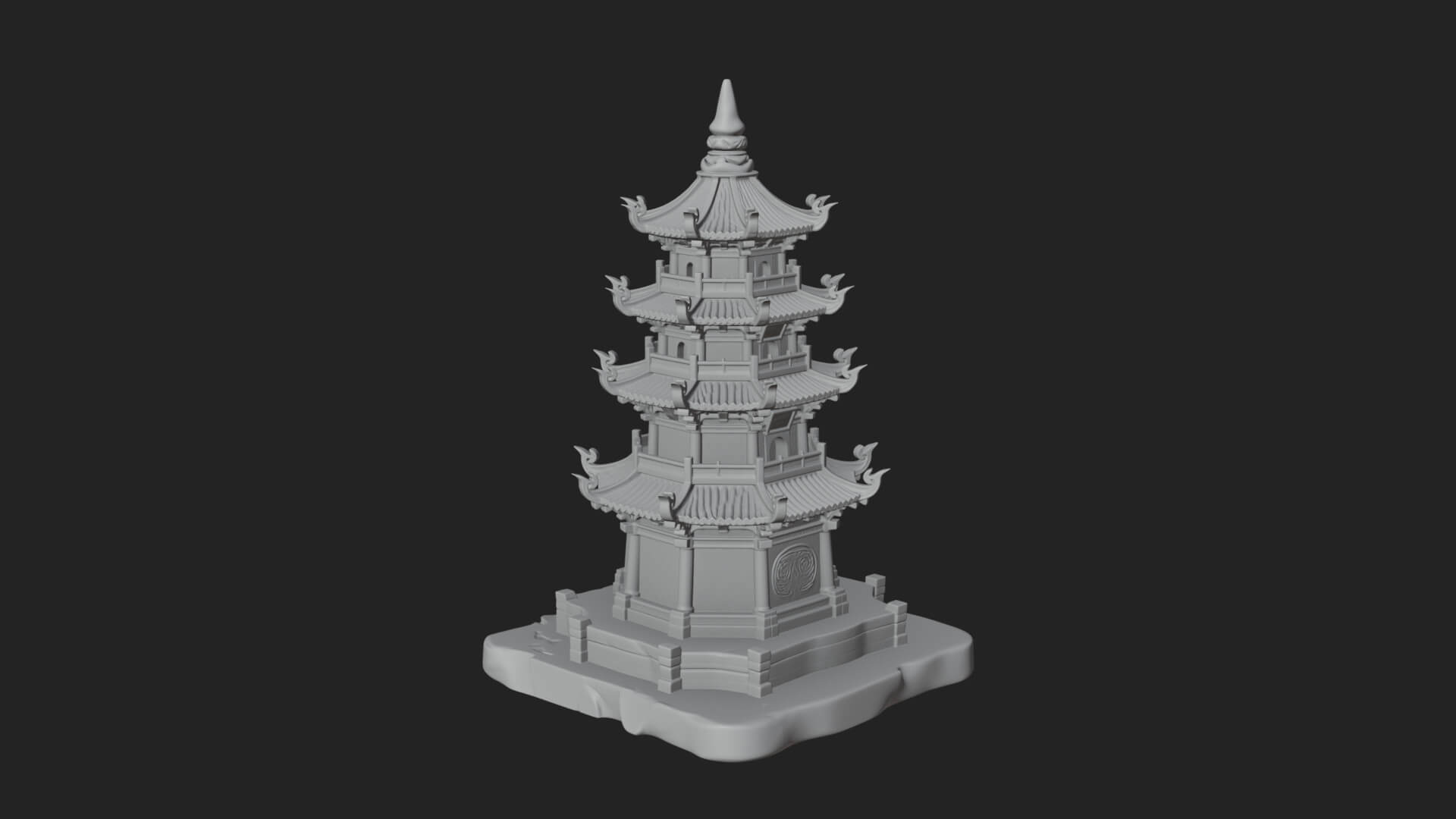 Tiered Pagoda Hall Temple Design 26 3D Print Model 3D Model