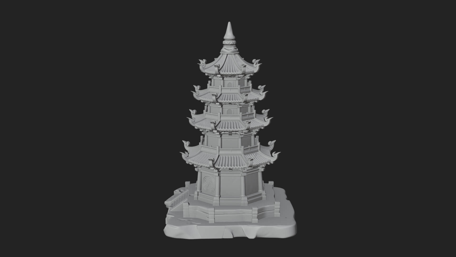 Tiered Pagoda Hall Temple Design 26 3D Print Model 3D Model