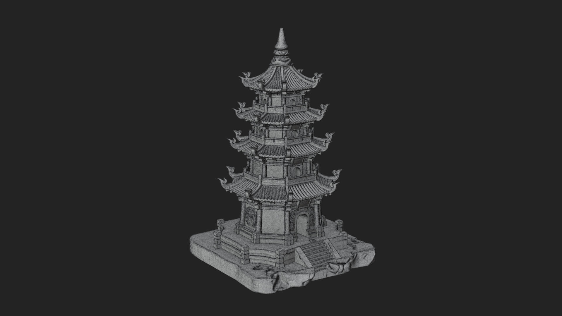 Tiered Pagoda Hall Temple Design 26 3D Print Model 3D Model