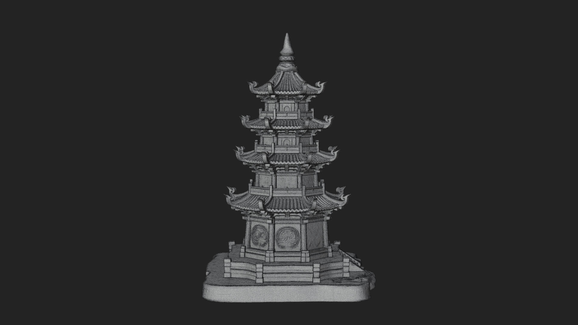Tiered Pagoda Hall Temple Design 26 3D Print Model 3D Model