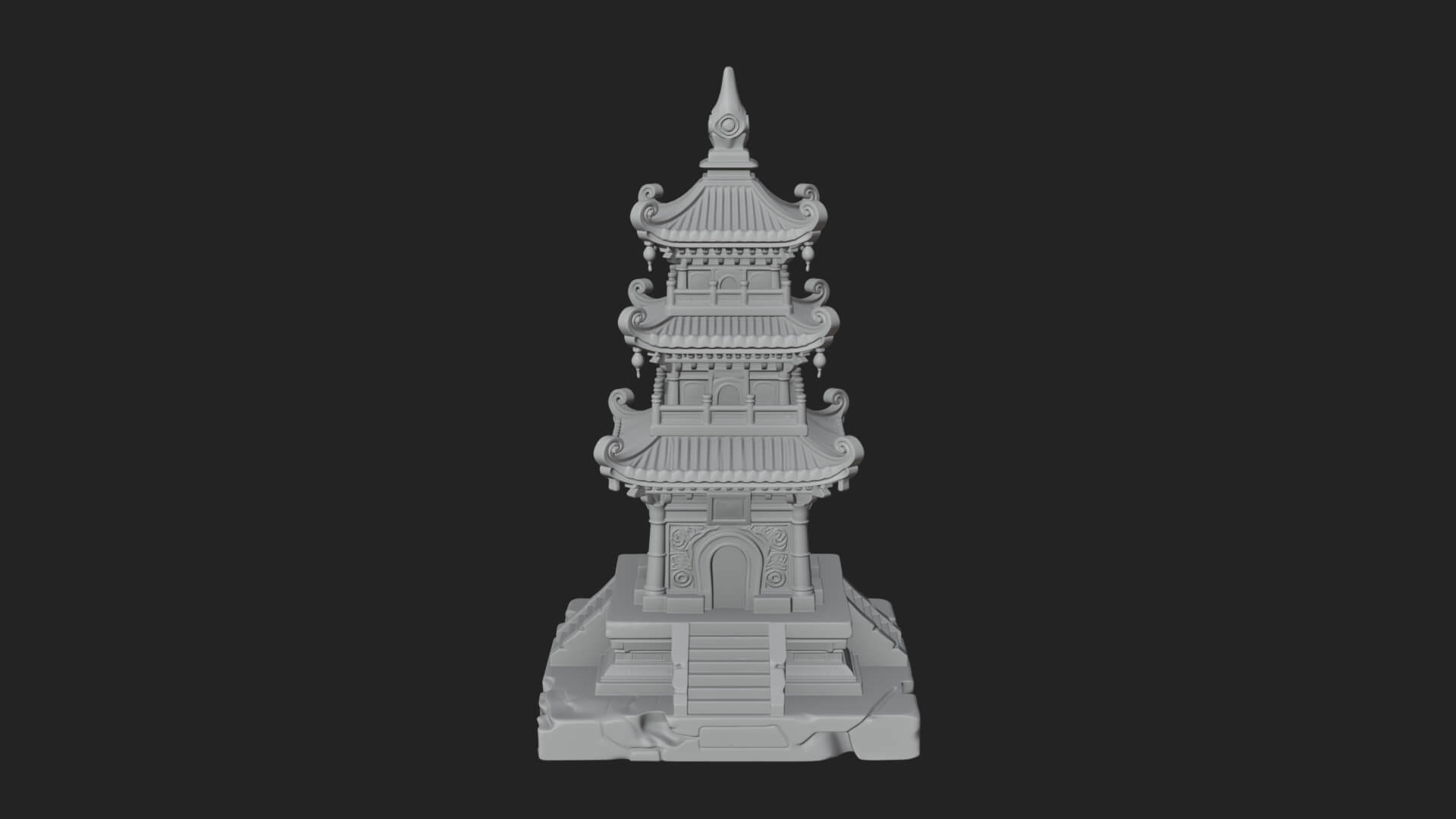 Tiered Pagoda Hall Temple Design 27 3D Print Model 3D Model