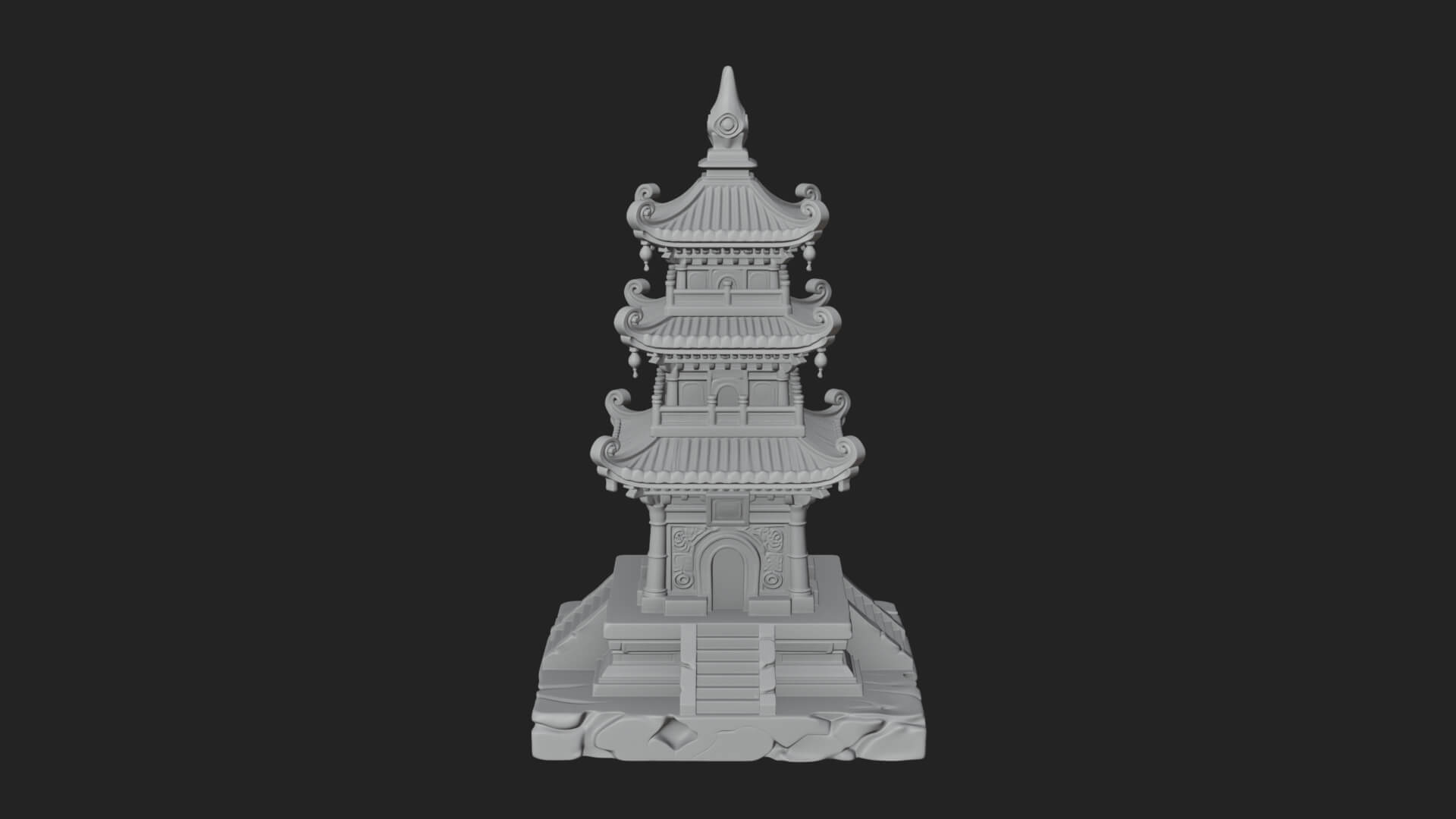 Tiered Pagoda Hall Temple Design 27 3D Print Model 3D Model