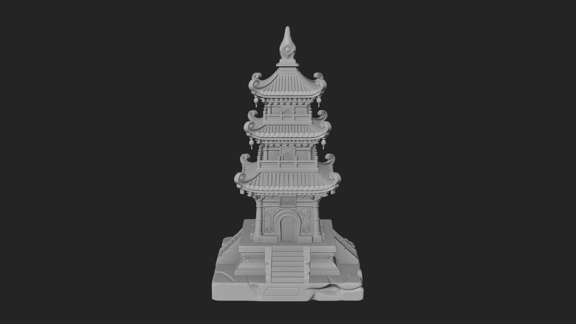 Tiered Pagoda Hall Temple Design 27 3D Print Model 3D Model