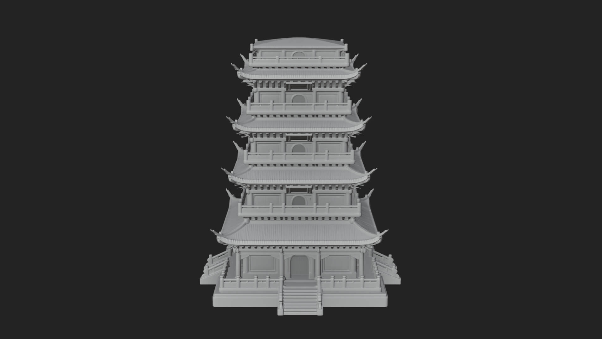 Tiered Pagoda Hall Temple Design 28 3D Print Model 3D Model