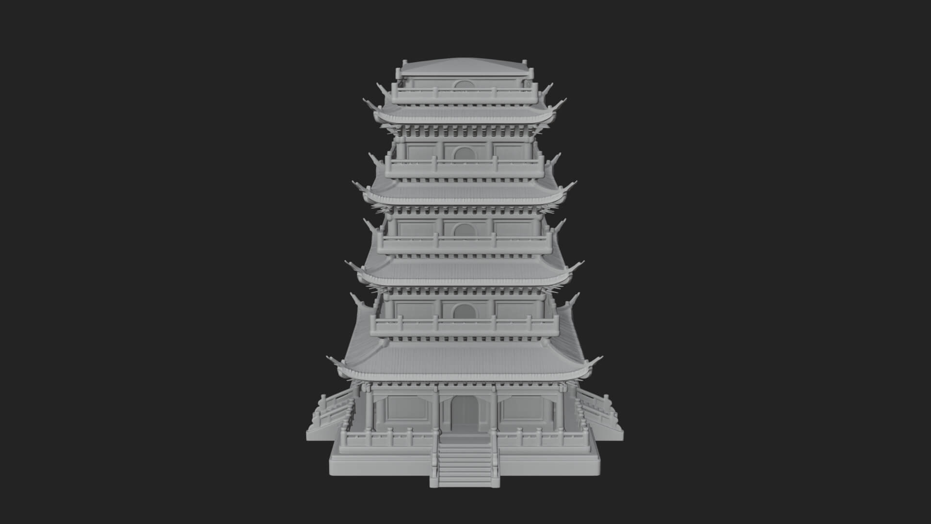Tiered Pagoda Hall Temple Design 28 3D Print Model 3D Model