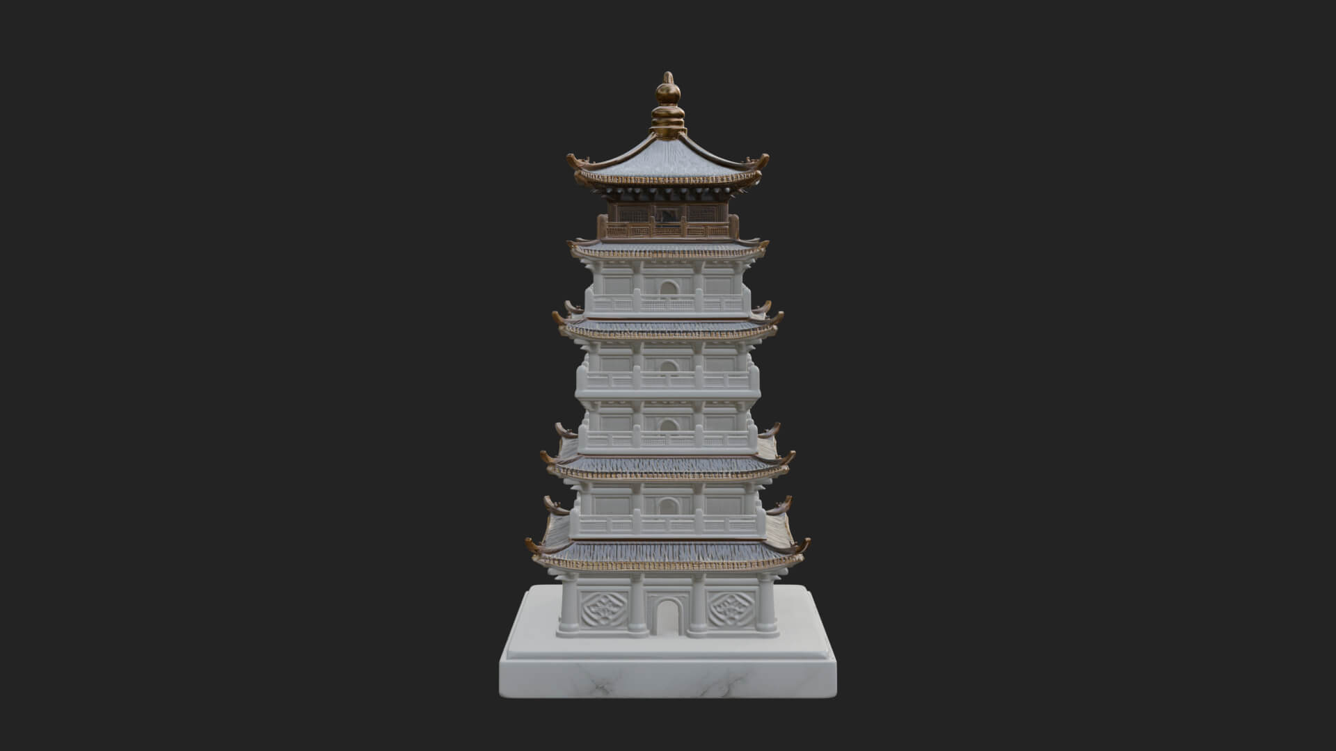 Tiered Pagoda Hall Temple Design 29 3D Print Model 3D Model