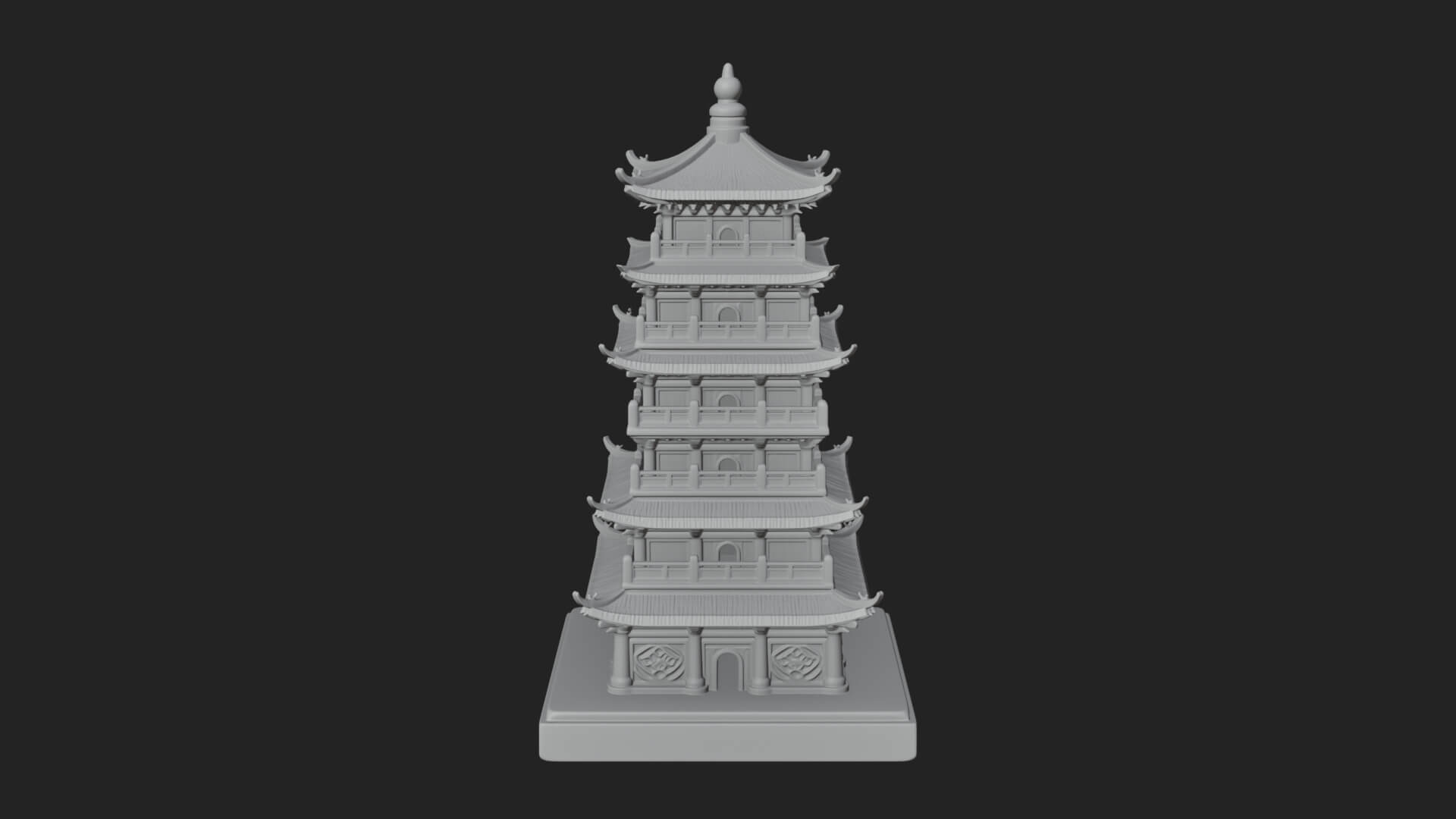 Tiered Pagoda Hall Temple Design 29 3D Print Model 3D Model