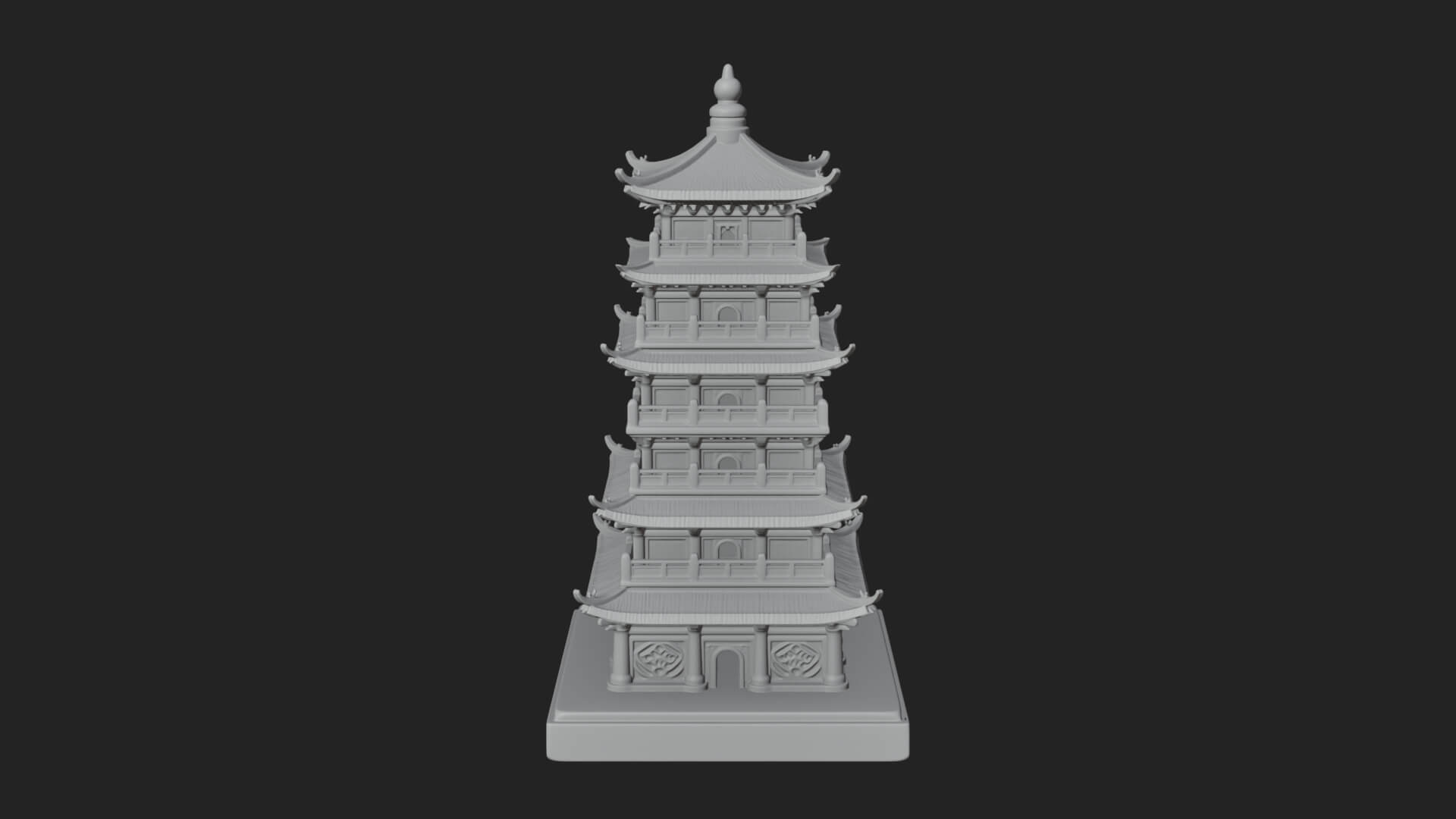 Tiered Pagoda Hall Temple Design 29 3D Print Model 3D Model